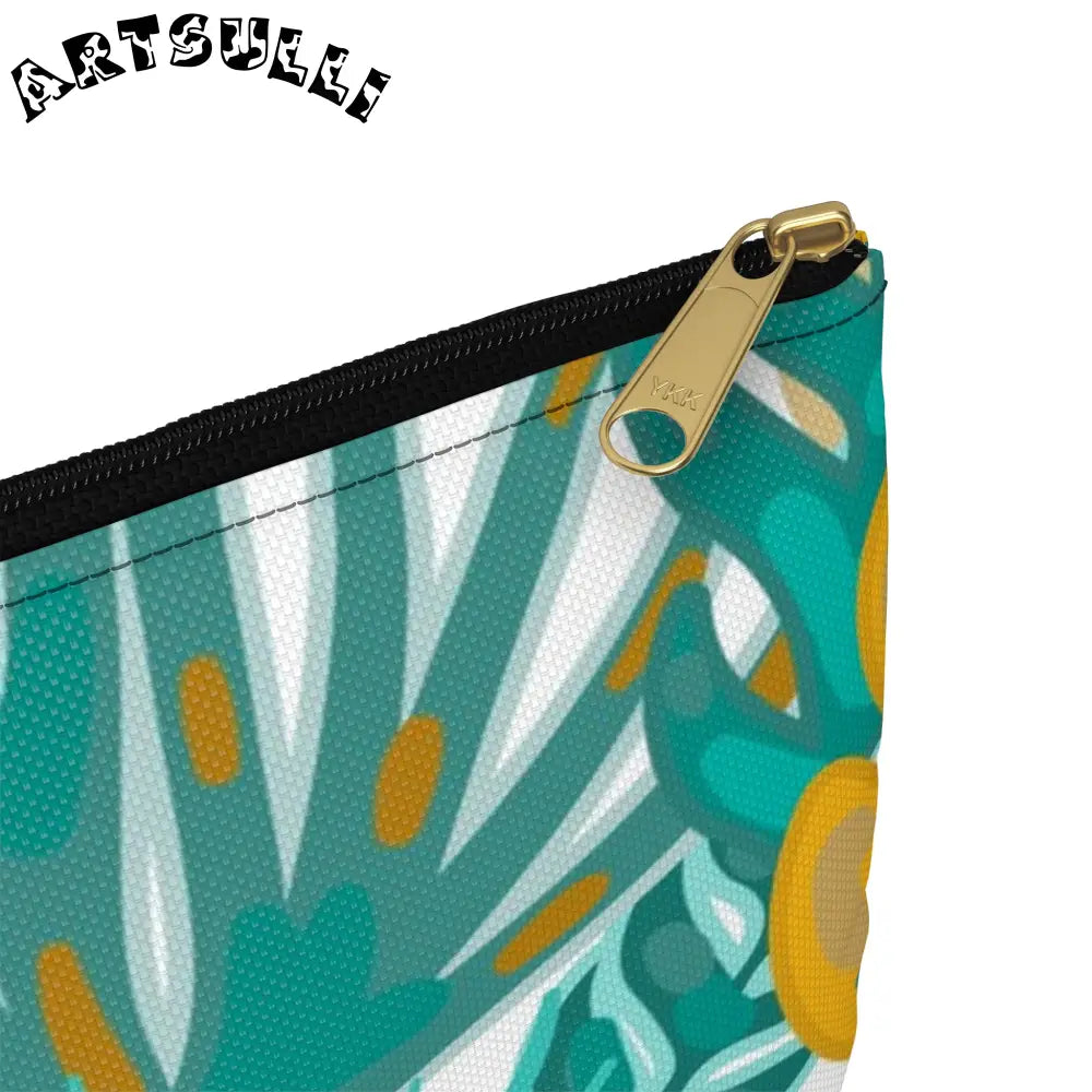 JAKKOUTTHEBXX Tropical Jungle Tigers Brown and Green Accessory Pouch