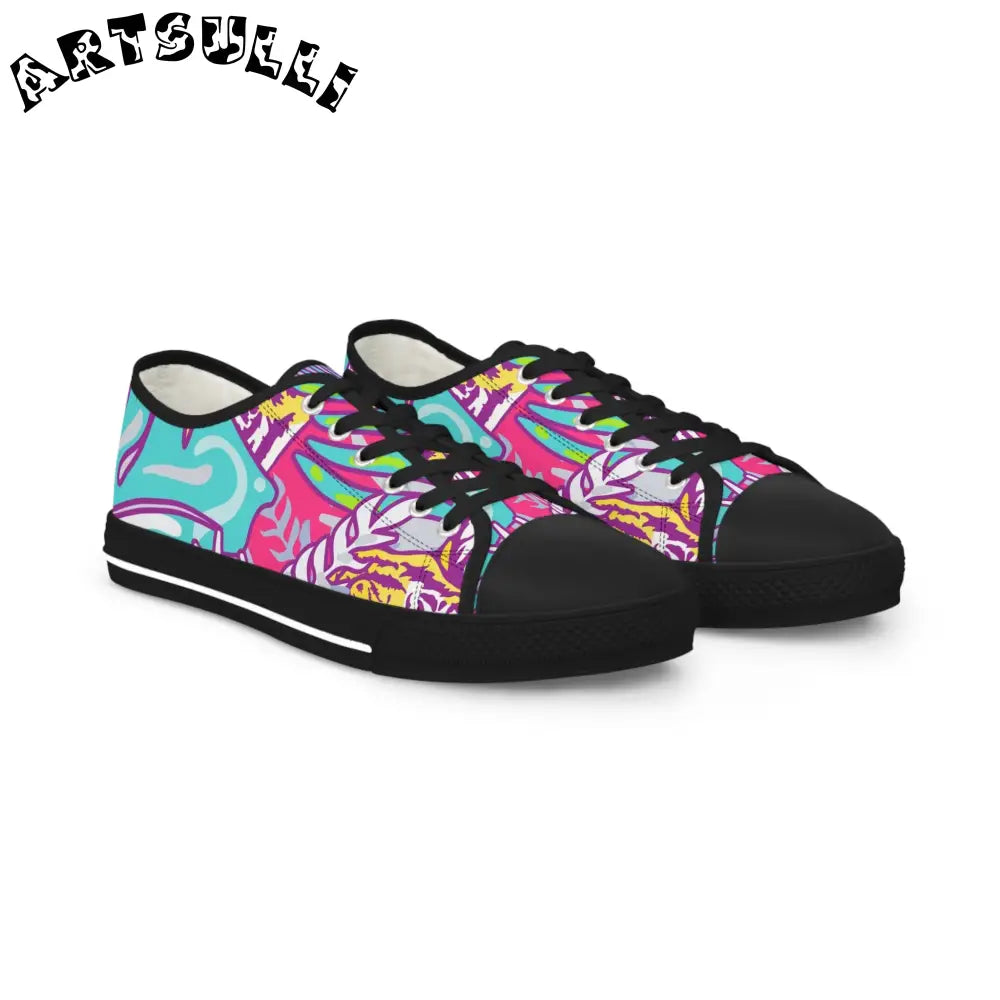 JAKKOUTTHEBXX Tropical Jungle Tigers Torquise and Purple Men’s Low