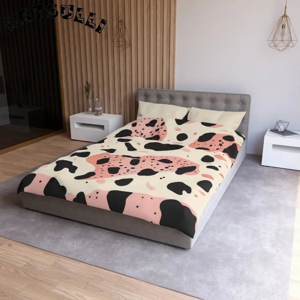 JAKKOUTTHEBXX Pink Cow Print Super Soft Art Printed Duvet Cover 2025