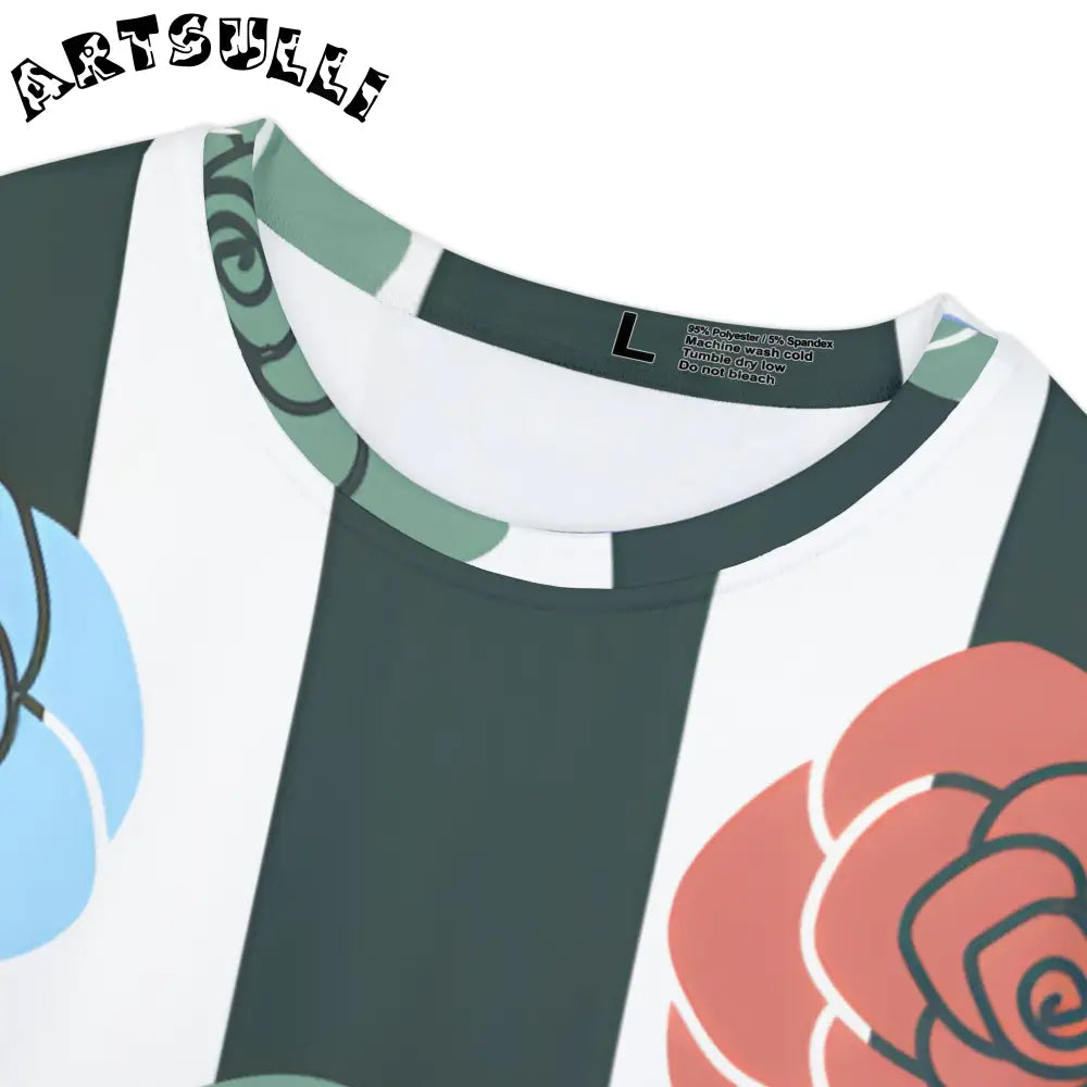 JAKKOUTTHEBXX Stripes x Roses Black and White Women’s Short Sleeve