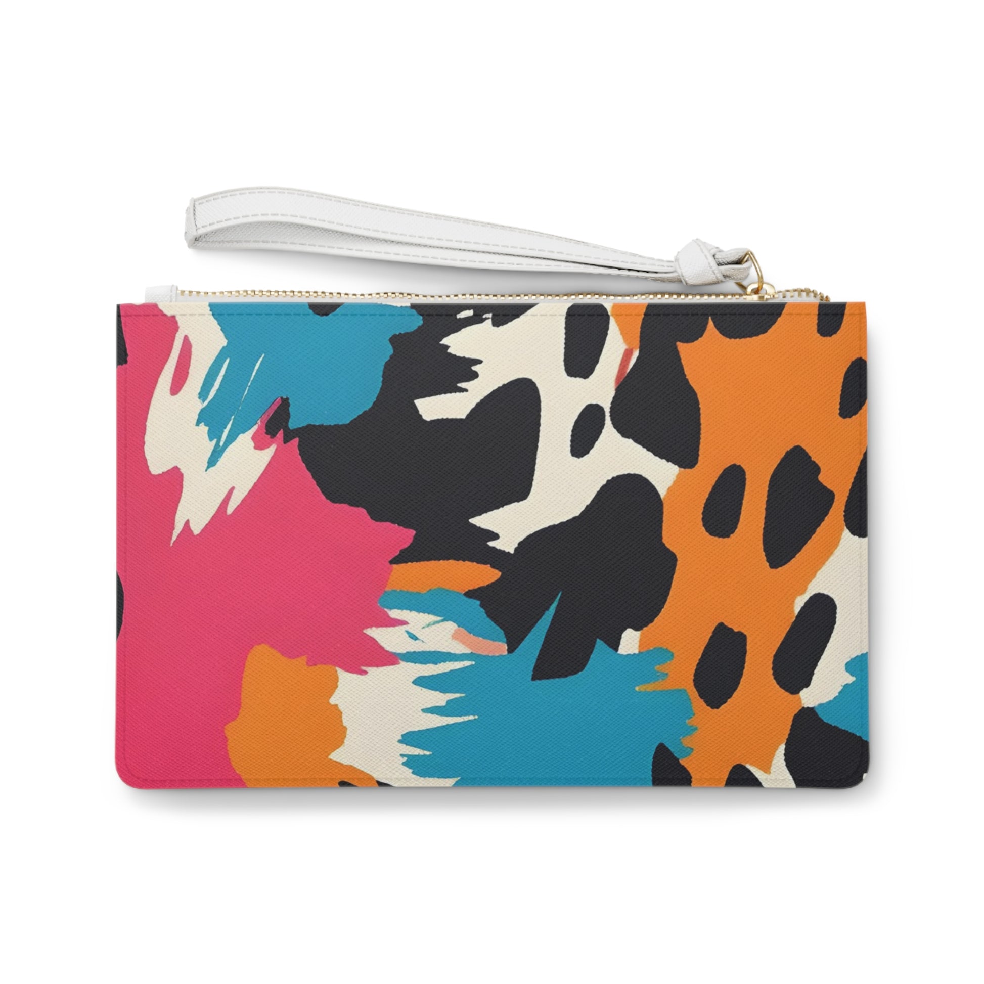 Wild Brush Strokes x Animal Print Multi-Color Clutch Bag, Artsulli - Art is Long, Life is Short, Bags, , , , , , , 