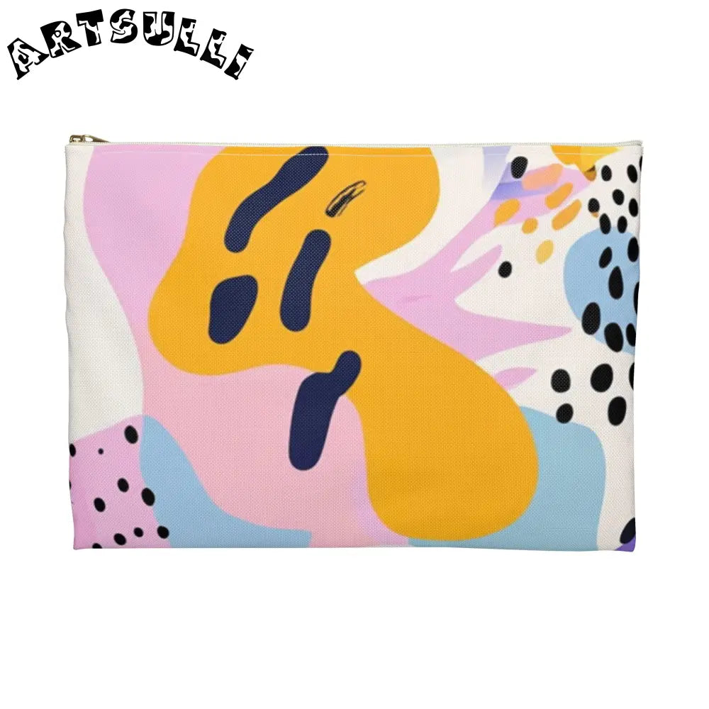 JAKKOUTTHEBXX Colorful Abstract Dots and Shapes Accessory Pouch