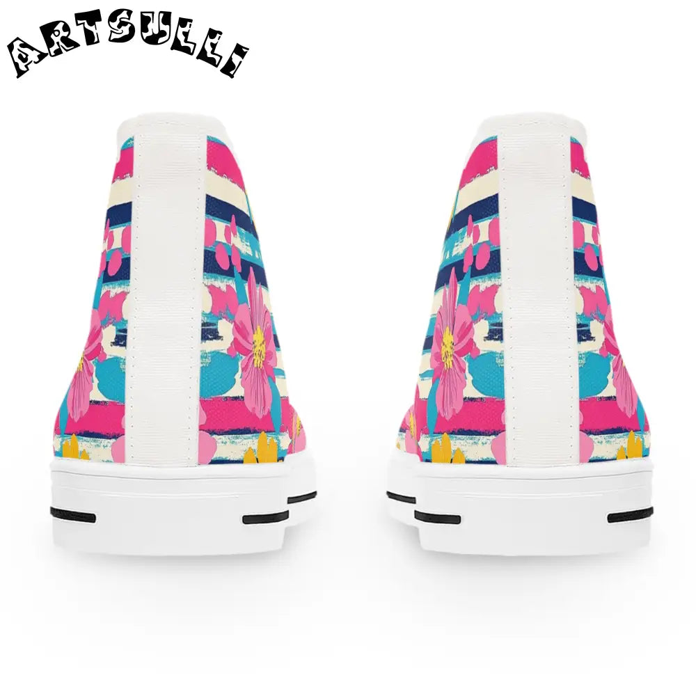 JAKKOUTTHEBXX Dayglo Floral Stripes Multi-Color Women’s High Top
