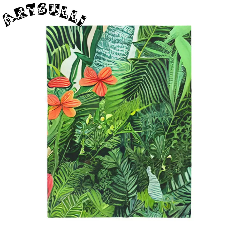 JAKKOUTTHEBXX Vibrant Jungle Scene Digital Art Print with Orange
