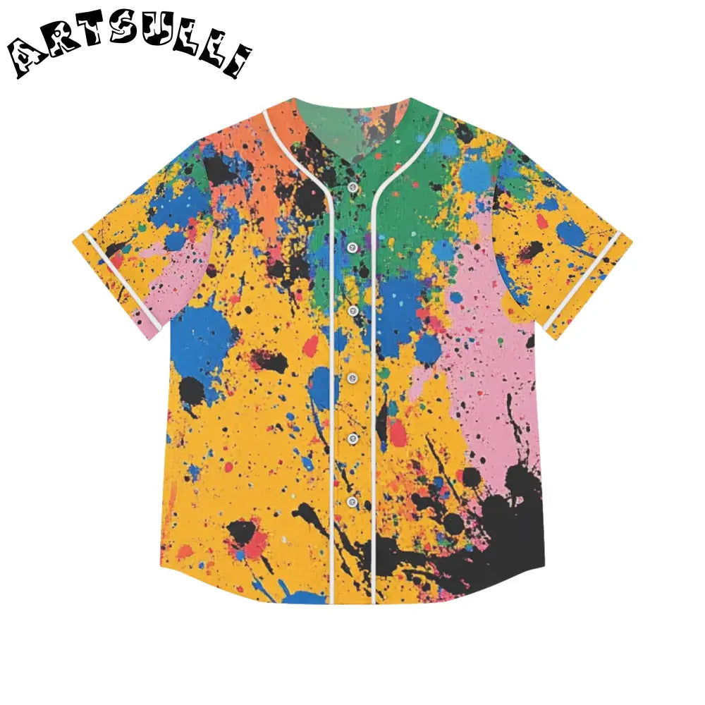 JAKKOUTTHEBXX The Colors Of Paint Splatter Women’s Baseball Jersey
