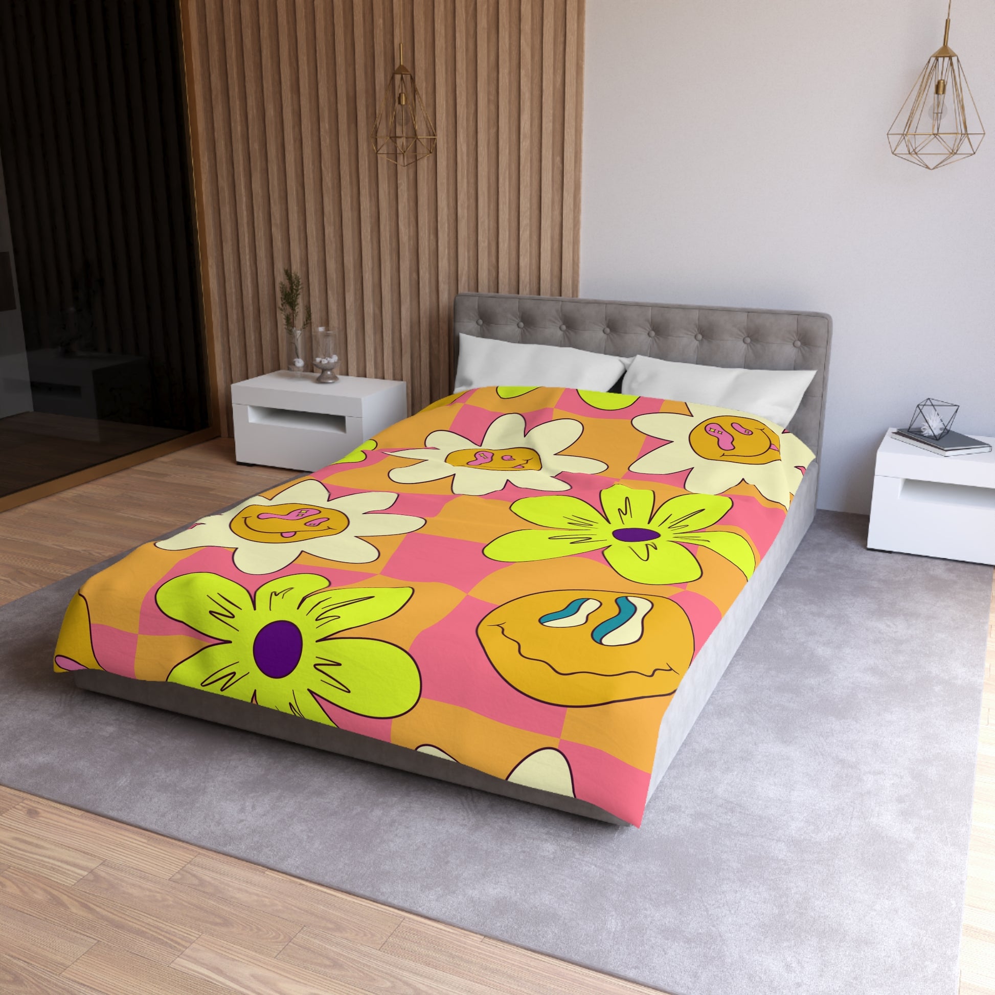 Trippy Sour Face Rave Microfiber Duvet Cover, Artsulli - Art is Long, Life is Short, Home Decor, , , , , , , 
