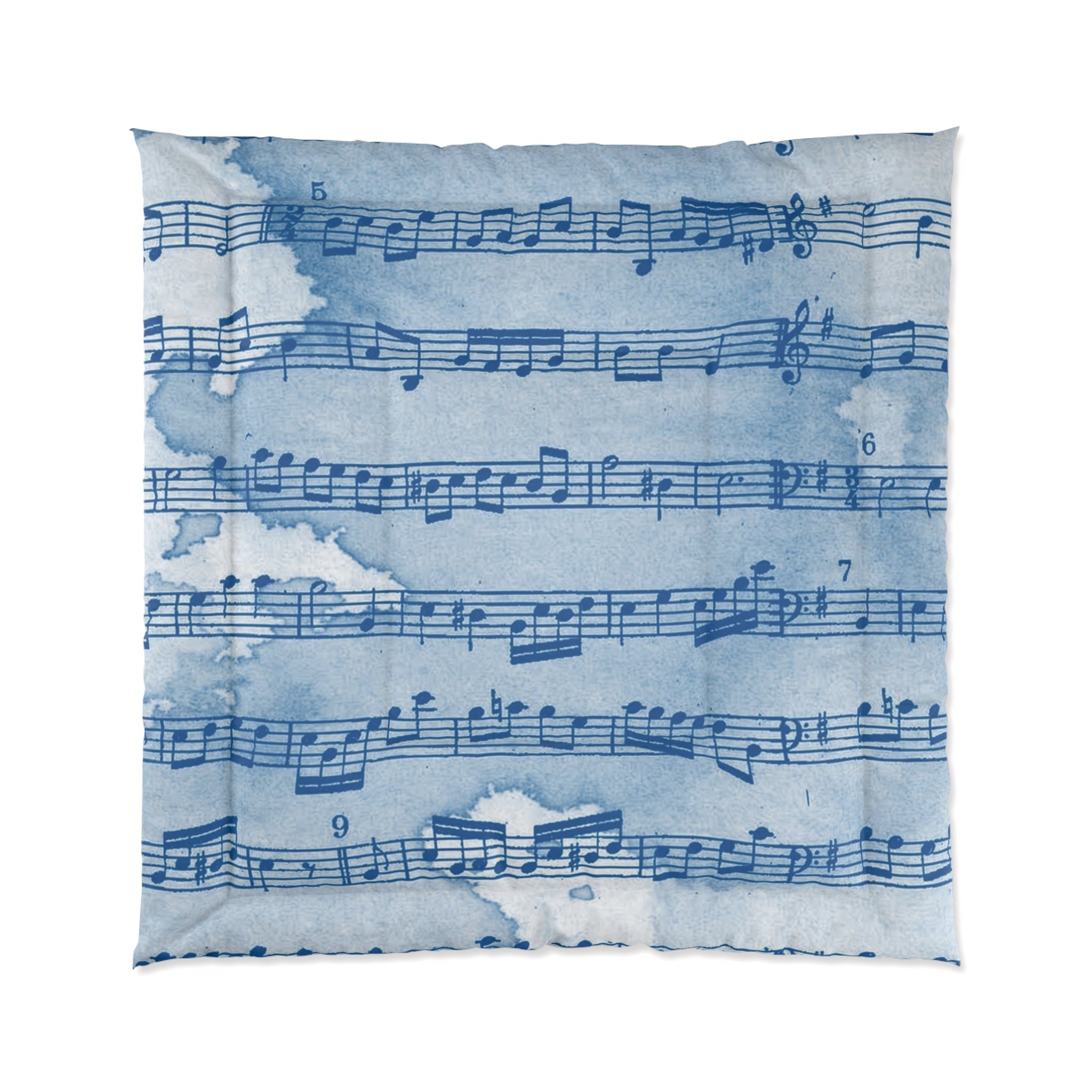 Drip Spill Type Beat Sheet Music Blue Comforter, Artsulli - Art is Long, Life is Short, Home Decor, Size, 88" × 88", , , , , 22608792716159236333
