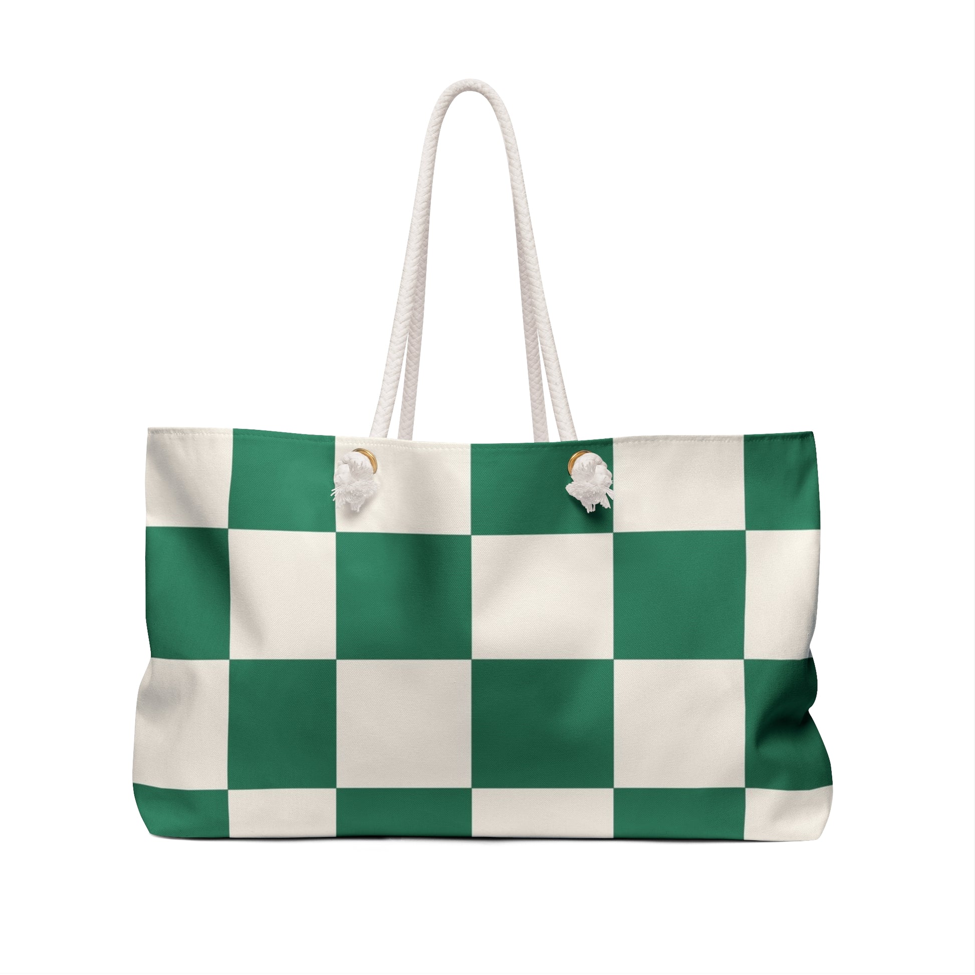 Checkerboard Dark Green Weekender Bag, Artsulli - Art is Long, Life is Short, Bags, , , , , , , 