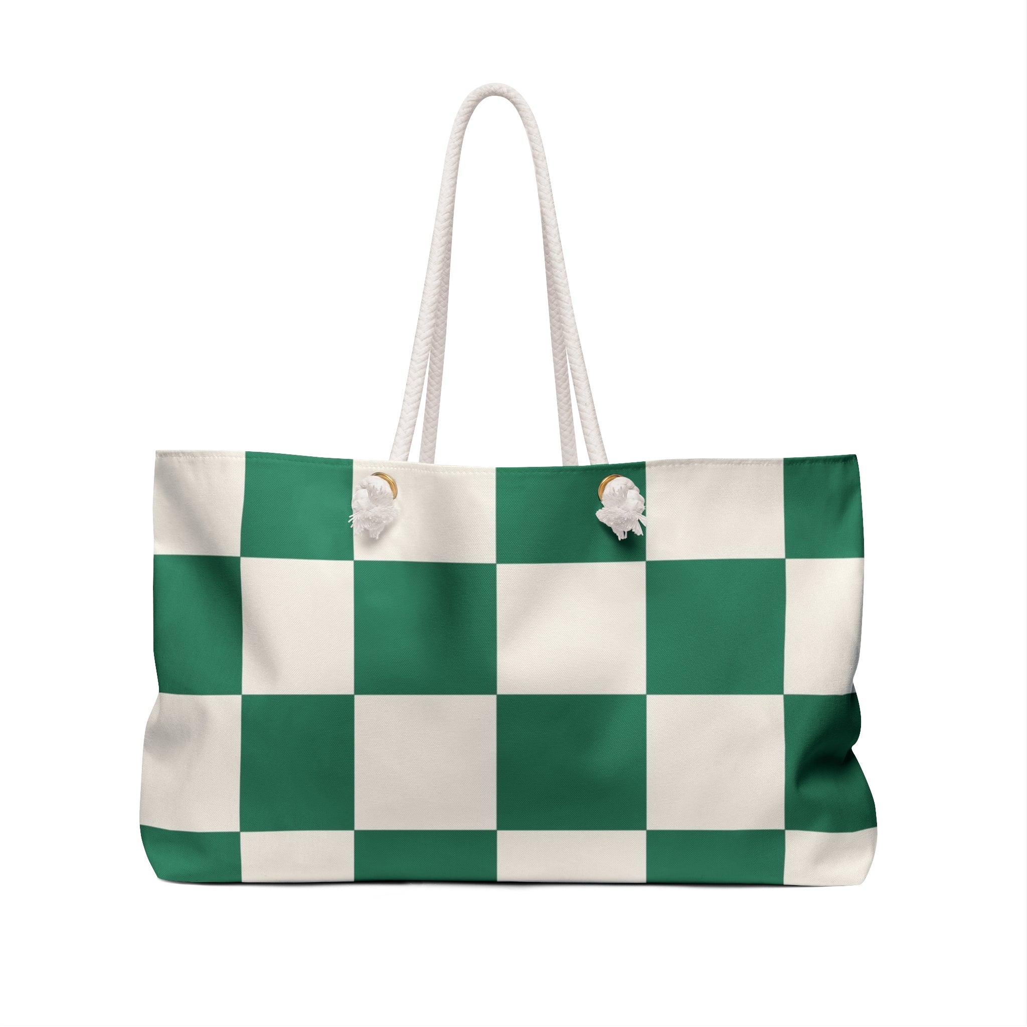 Checkerboard Dark Green Weekender Bag, Artsulli - Art is Long, Life is Short, Bags, , , , , , , 