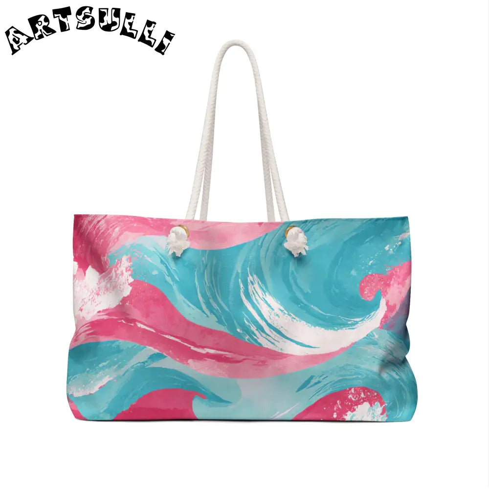 JAKKOUTTHEBXX The Great Pastelwave II Pink and Blue Weekender Bag