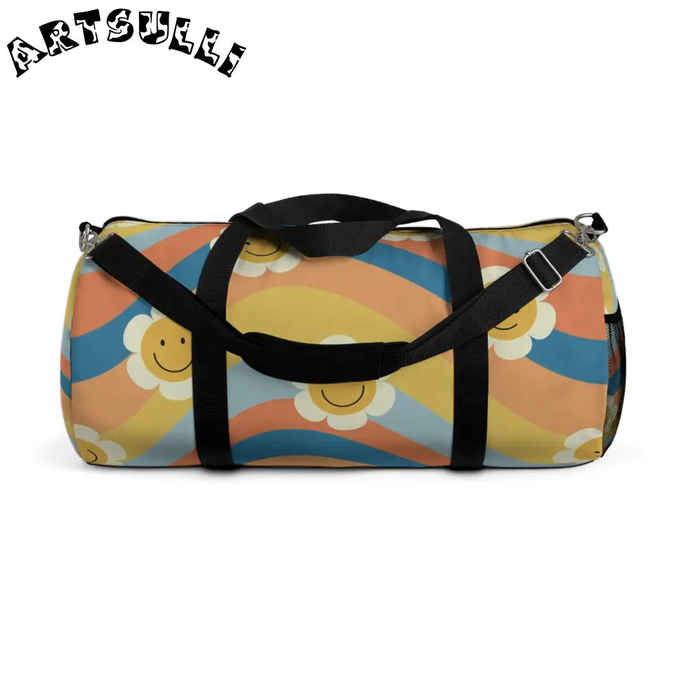 70s Smiley Wave Duffel Bag, Artsulli - Art is Long, Life is Short, Bags, Size, Large, , , , , 40973883131828