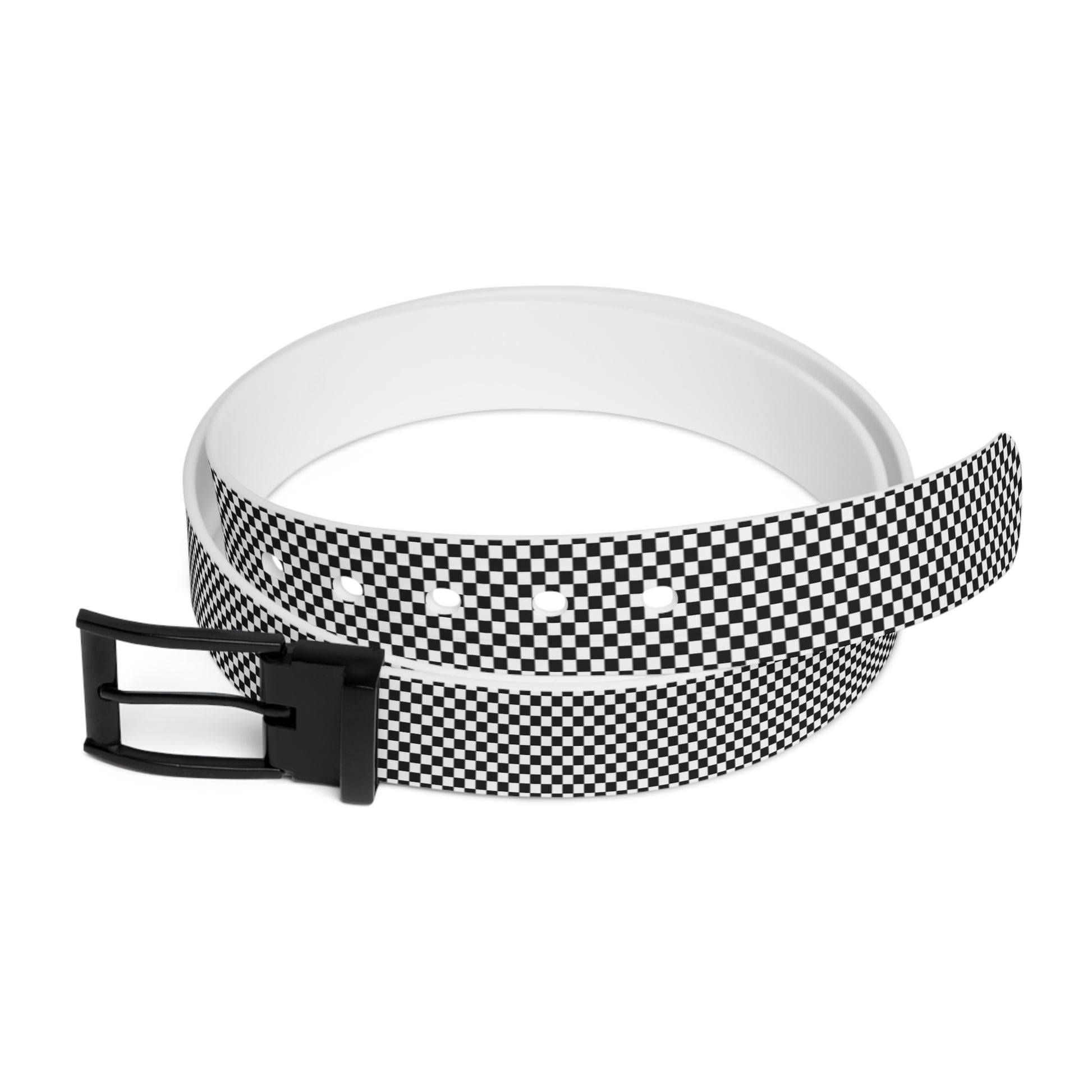 Checkerboard Black and White Belt, Artsulli - Art is Long, Life is Short, Accessories, Material, Black Metal, Size, 50'', , , 23401901619185