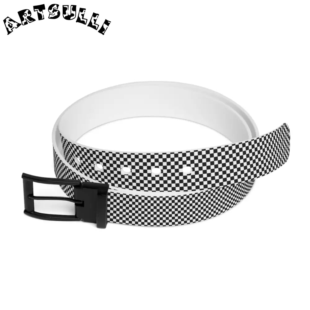 JAKKOUTTHEBXX Checkerboard Black and White Belt JAKKOUTTHEBXX