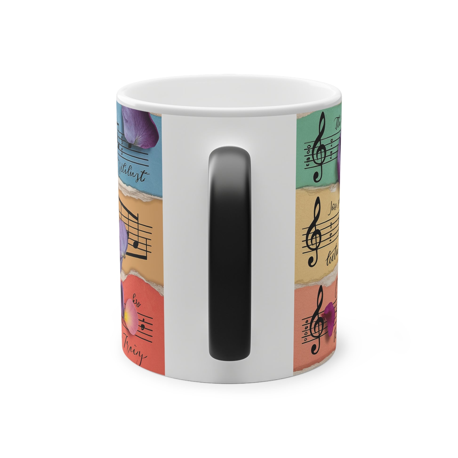 Torn Type Beat Sheet Music Multi-Color Magic Mug, 11oz, Artsulli - Art is Long, Life is Short, Mug, , , , , , , 