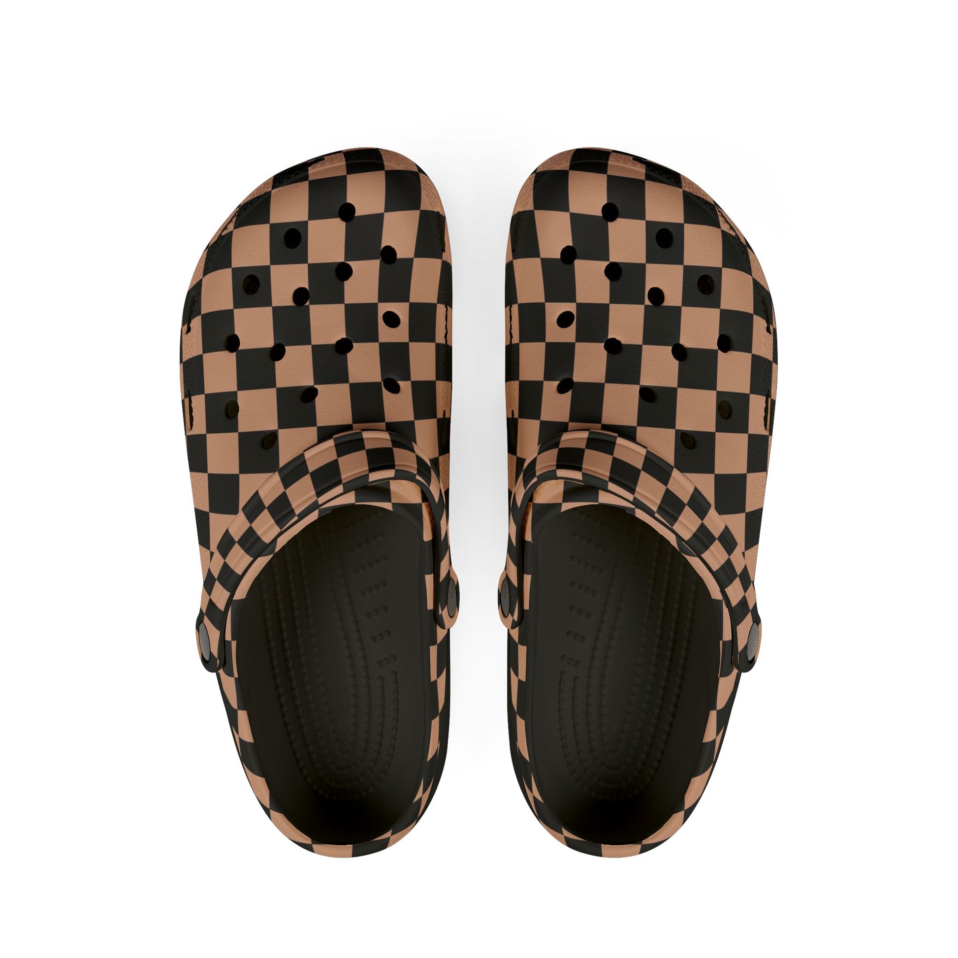 Checkerboard II Soft Orange and Black EVA Foam Rubber Shoes (AOP), Artsulli - Art is Long, Life is Short, Shoes, Size, US 6 (Women's), Color, Black, , , 31182023746540263279