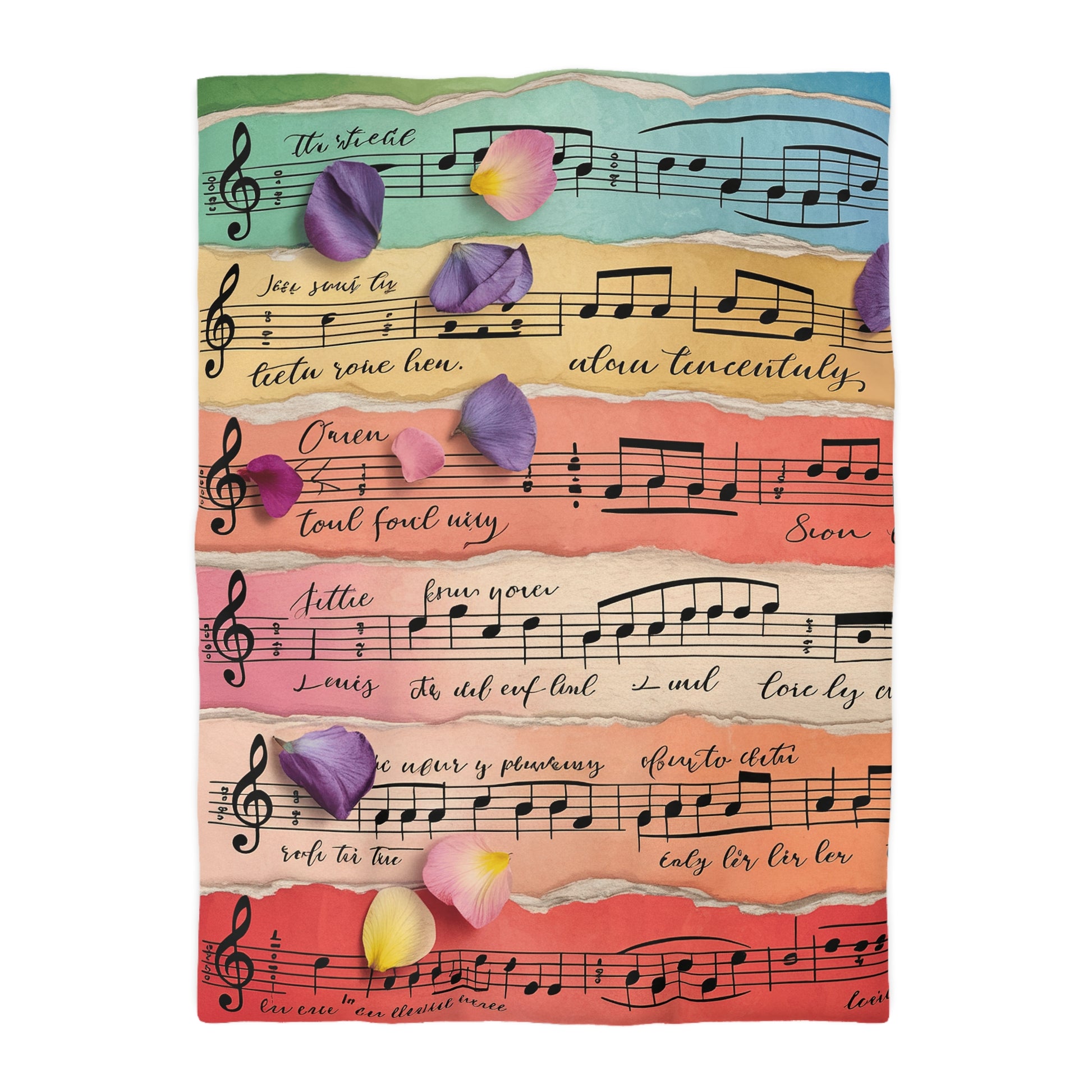 Torn Type Beat Sheet Music Multi-Color Microfiber Duvet Cover, Artsulli - Art is Long, Life is Short, Home Decor, Size, Twin XL, Color, White, , , 31568015941938011690