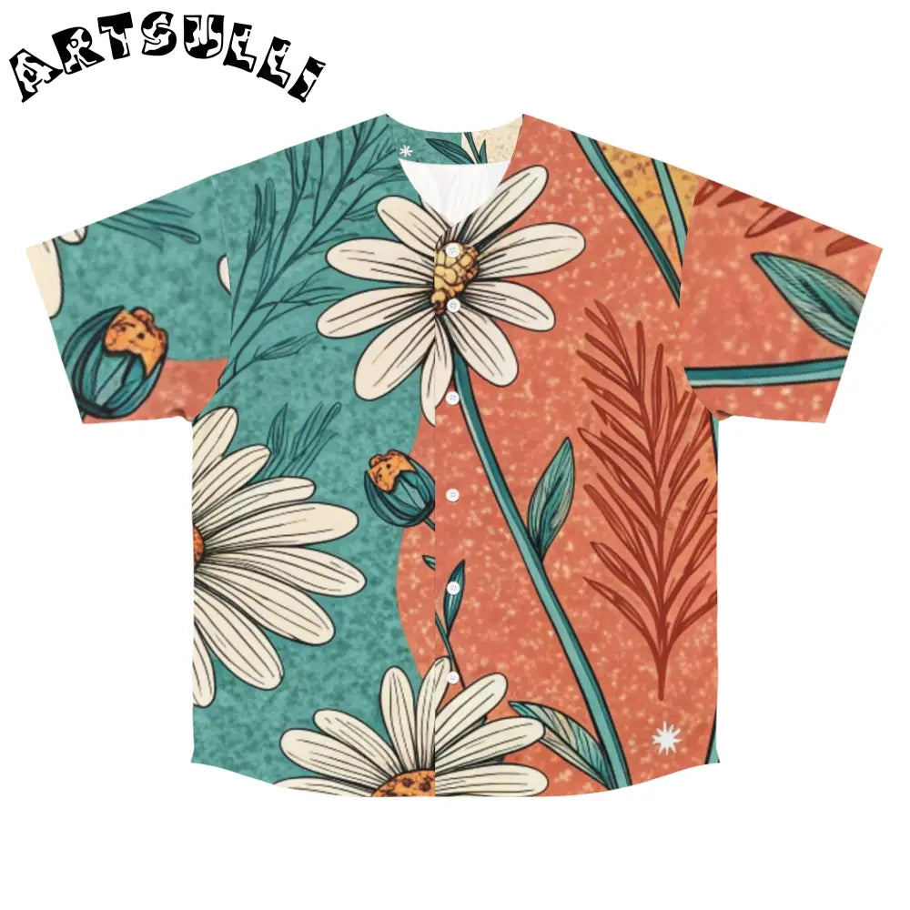 JAKKOUTTHEBXX Retro Daisy Dream Men’s Baseball Jersey (AOP)