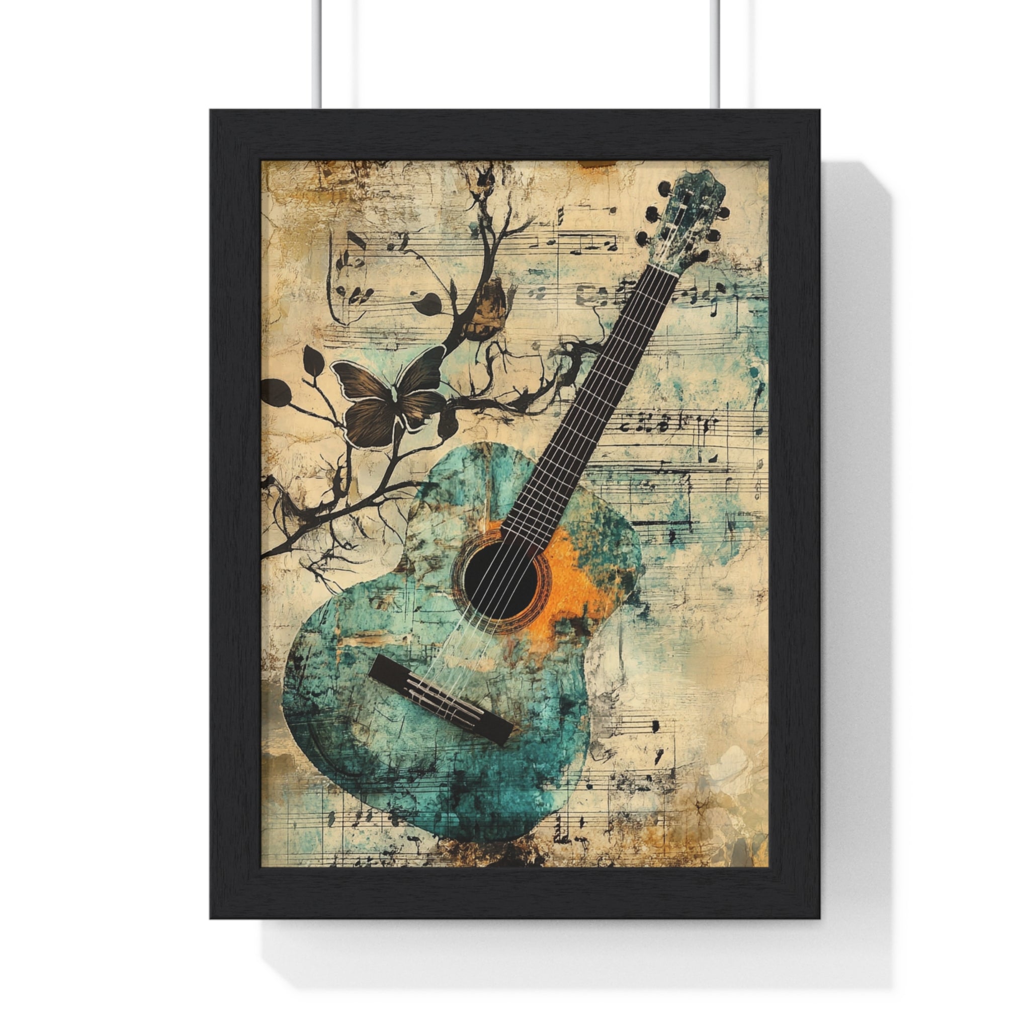 Guitar Type Beat Art Vertical Framed Poster, Artsulli - Art is Long, Life is Short, Poster, Size, 8" x 11", Color, Black, , , 33588553153197008564