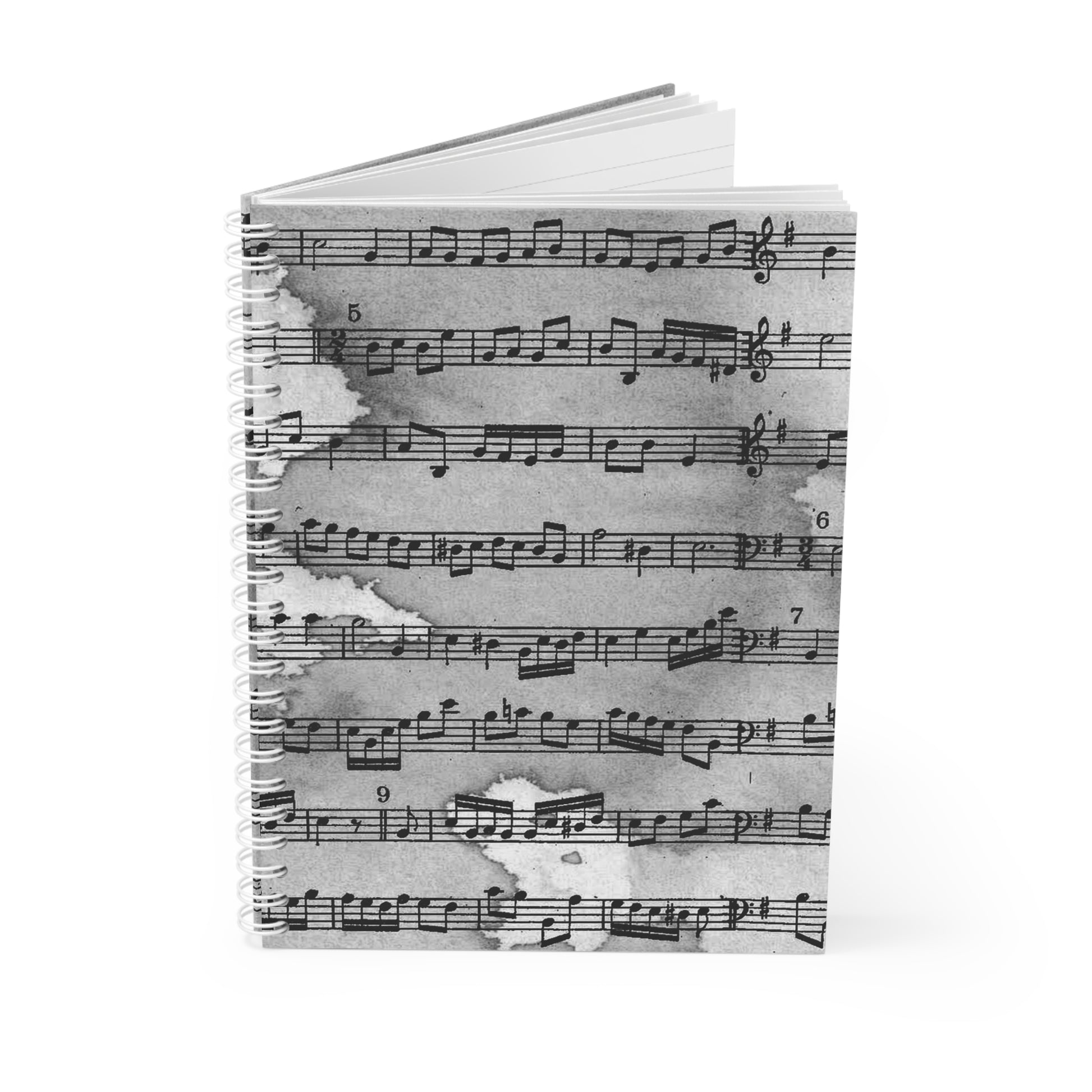 Drip Spill Type Beat Sheet Music Black Spiral Notebook, Artsulli - Art is Long, Life is Short, Paper products, , , , , , , 