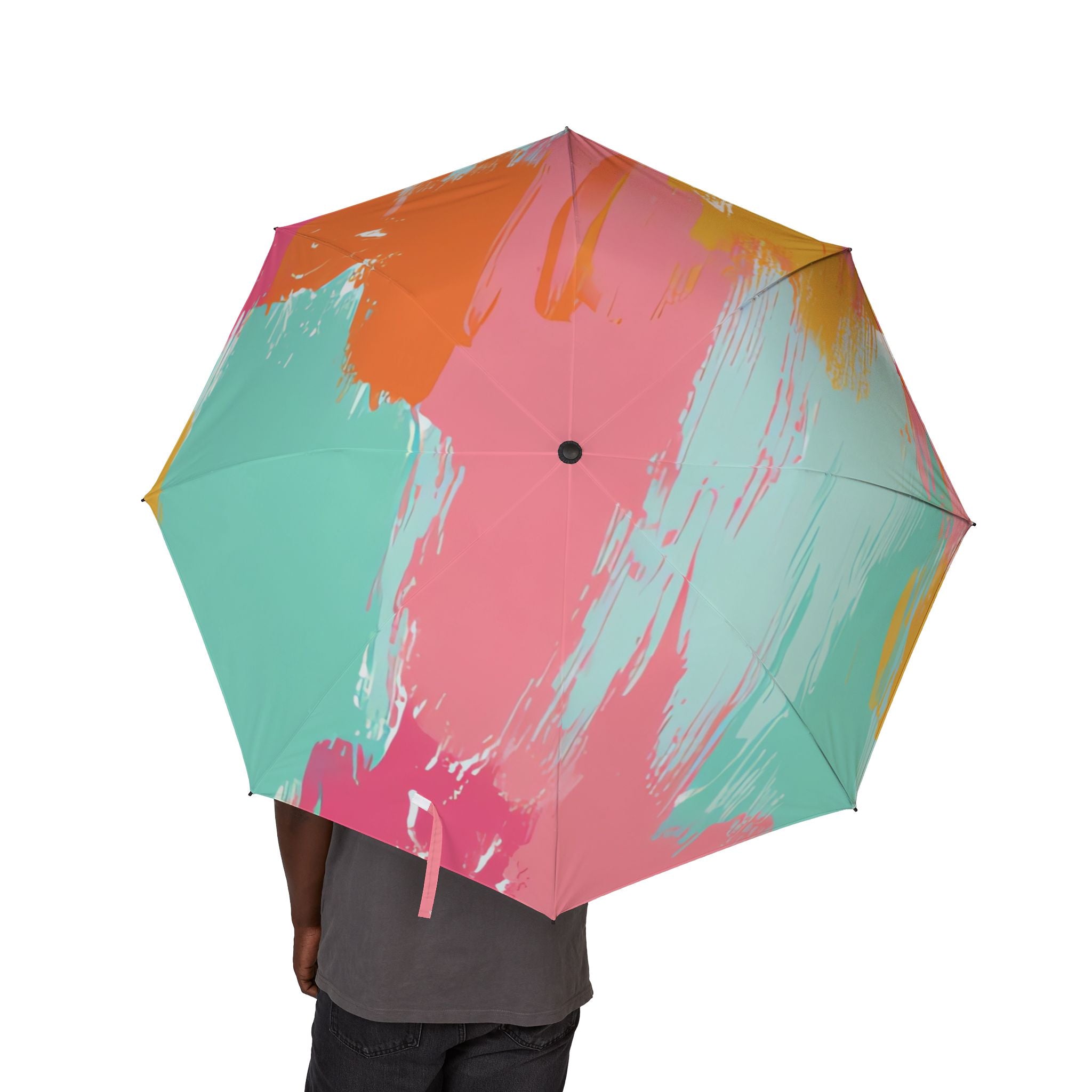 Preppy Pixel Bloom Semi-Automatic Foldable Umbrella, Artsulli - Art is Long, Life is Short, Accessories, , , , , , , 