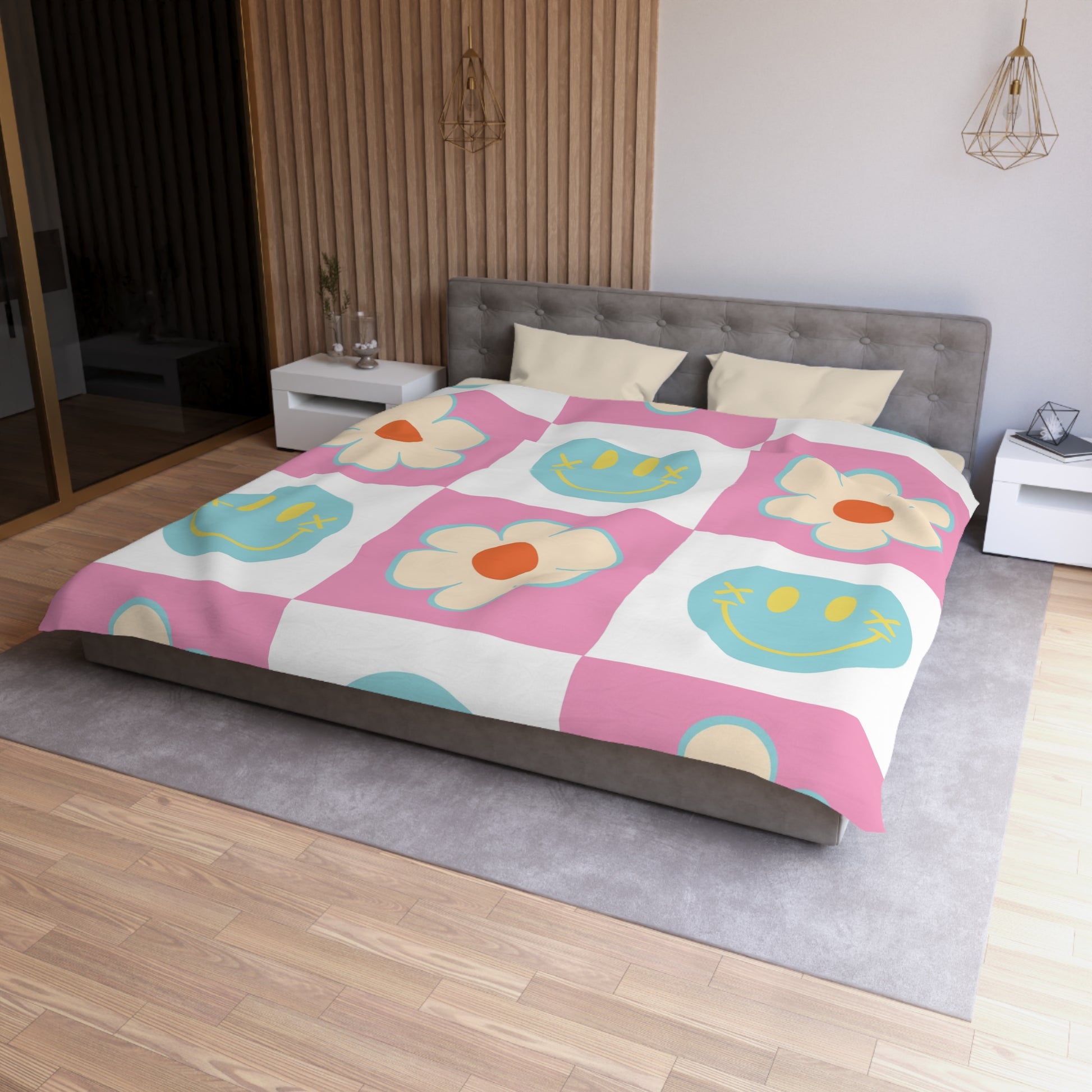 Madotsukis Grin Bloom Microfiber Duvet Cover, Artsulli - Art is Long, Life is Short, Home Decor, , , , , , , 