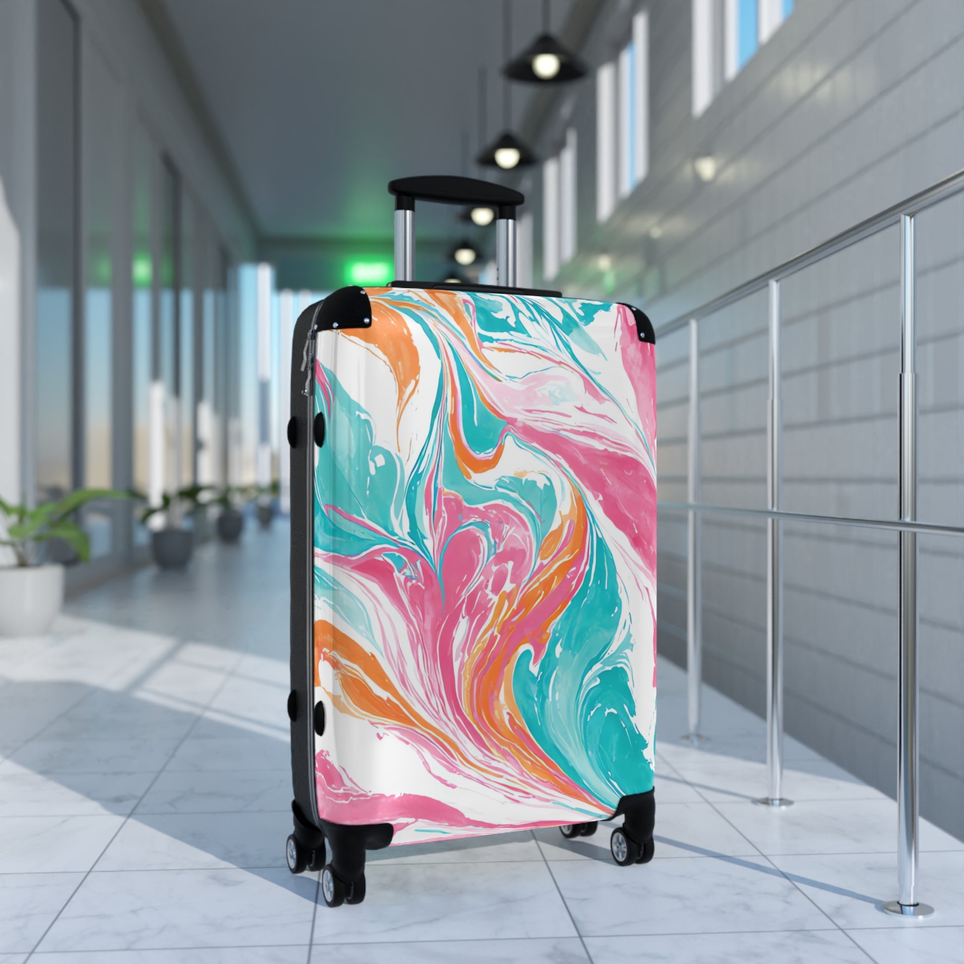 Liquid Pastel Spill Multi-Color Suitcase, Artsulli - Art is Long, Life is Short, Bags, , , , , , , 