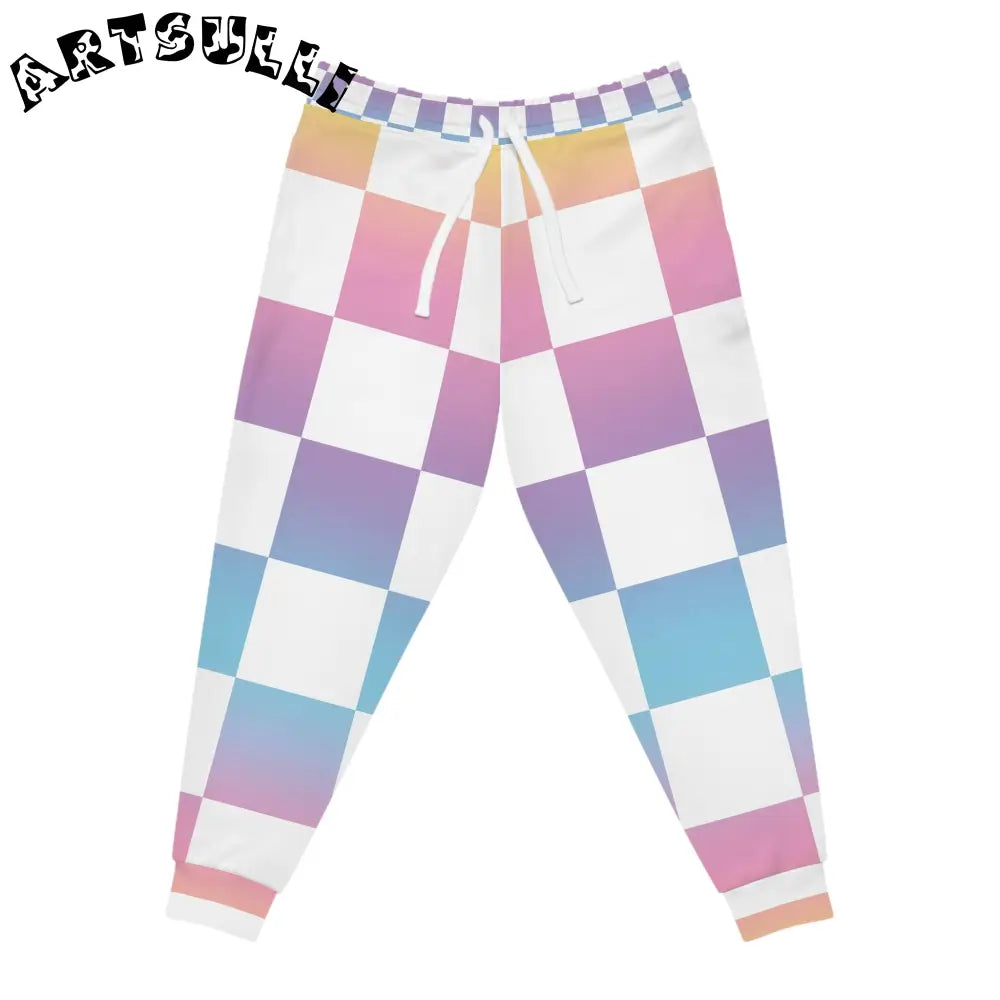 JAKKOUTTHEBXX Vaporwave Check Athletic Joggers (AOP) JAKKOUTTHEBXX