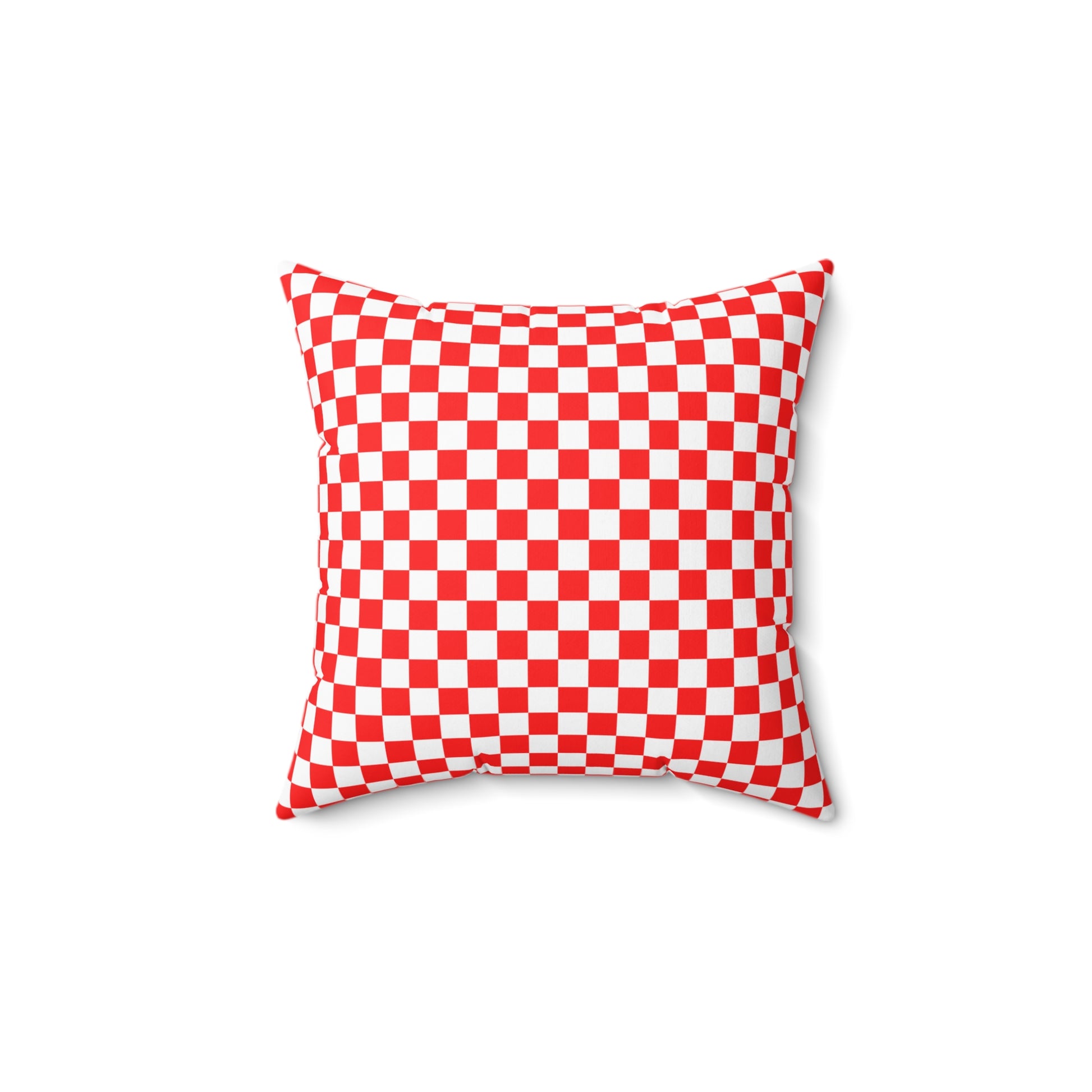Checkerboard Red and White Spun Polyester Square Pillow, Artsulli - Art is Long, Life is Short, Home Decor, , , , , , , 