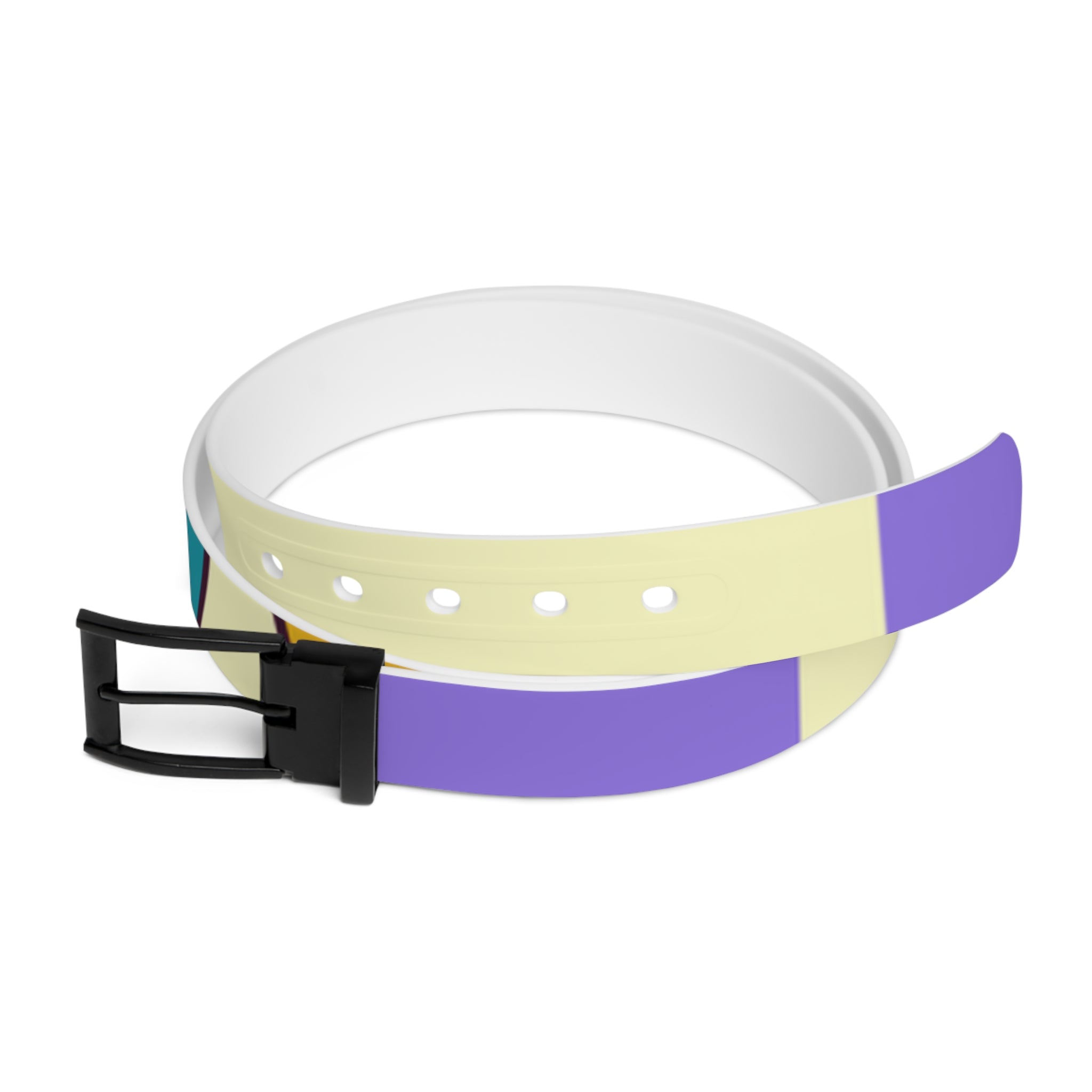Trippy Flower Power Motifs Rave Garden Grins Belt, Artsulli - Art is Long, Life is Short, Accessories, Material, Black Metal, Size, 50'', , , 13744029215137