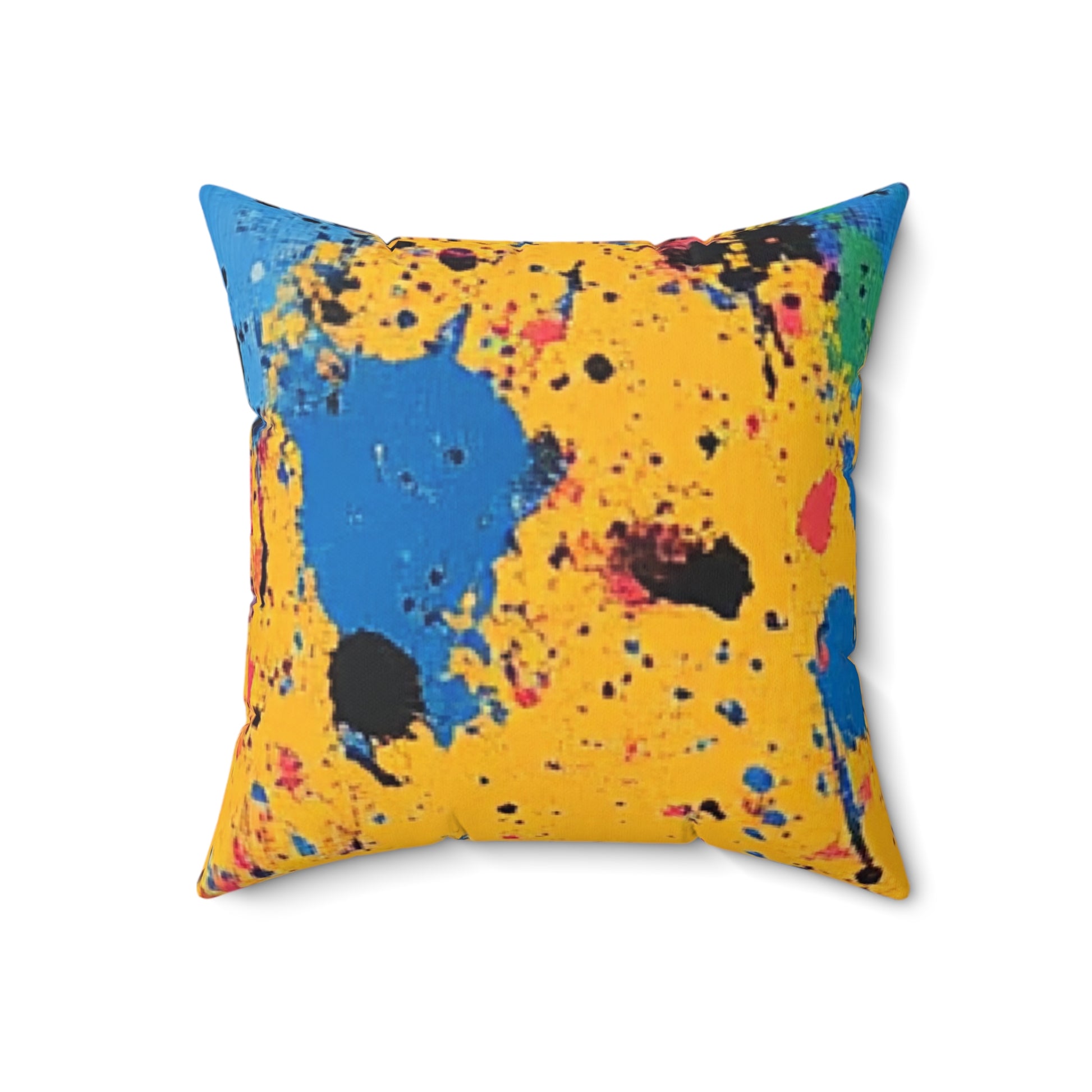 The Colors Of Paint Splatter Faux Suede Square Pillow, Artsulli - Art is Long, Life is Short, Home Decor, Size, 18" × 18", , , , , 12472402414791