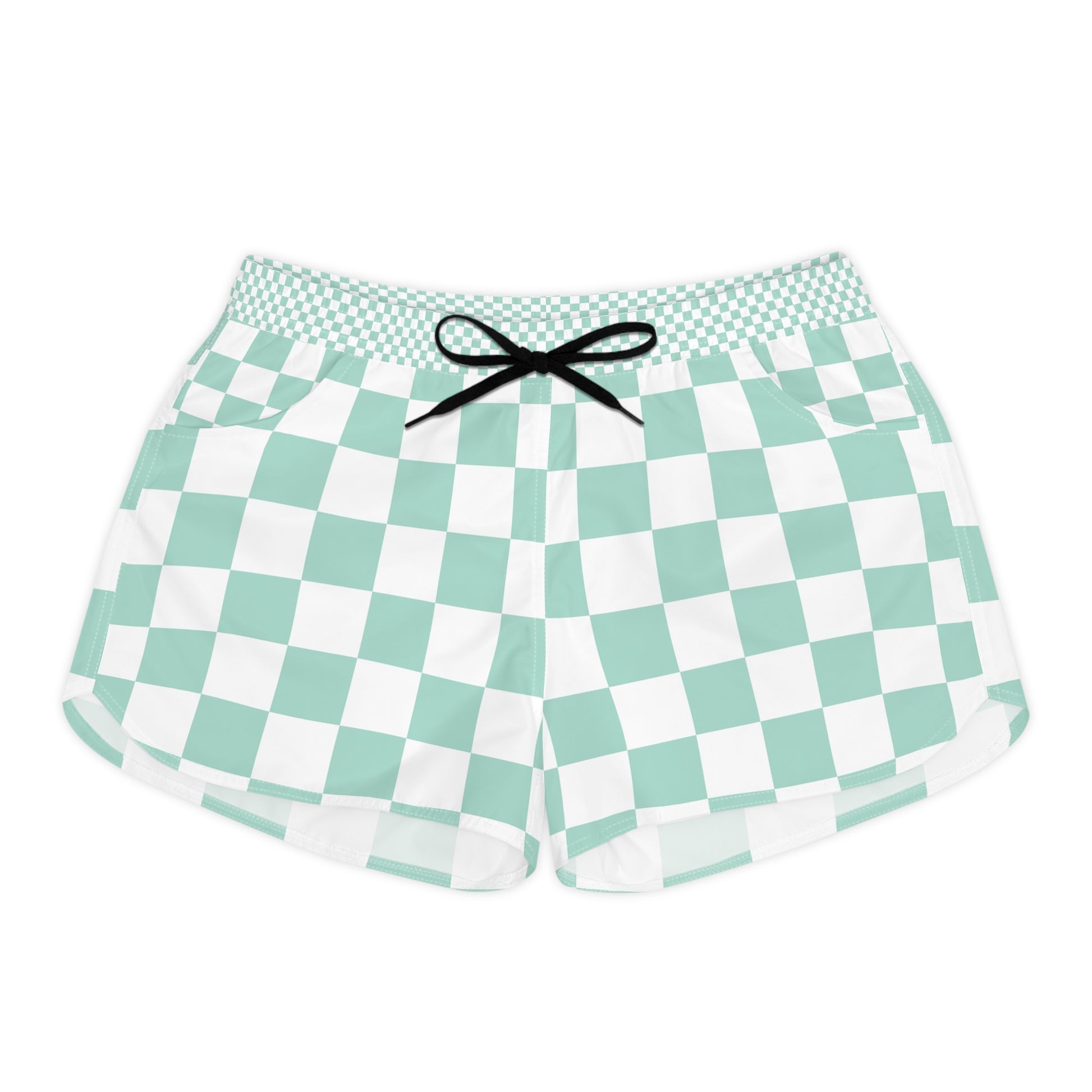 Chessboard Women's Casual Shorts (AOP), Artsulli - Art is Long, Life is Short, All Over Prints, Size, S, Color, Black drawstring, , , 83676501114300623719