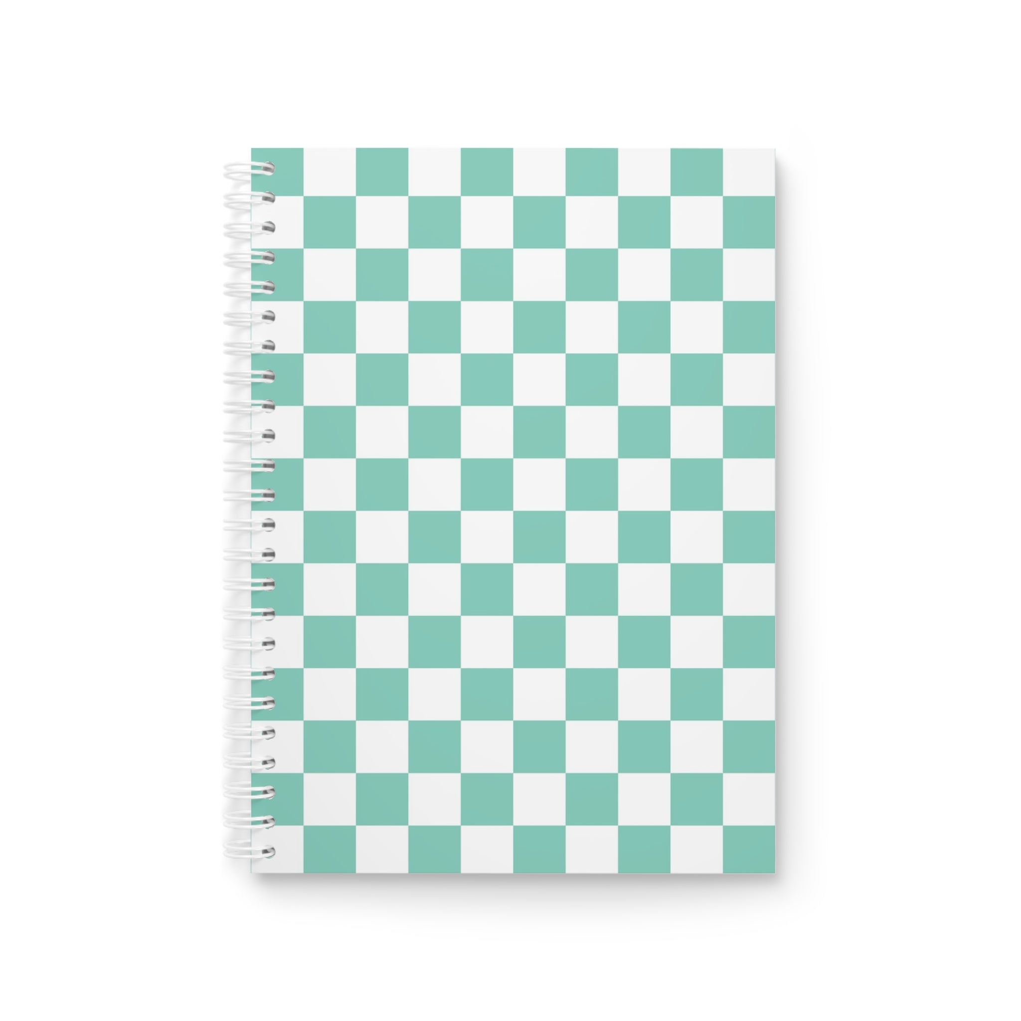 Checkerboard Light Green Spiral Notebook, Artsulli - Art is Long, Life is Short, Paper products, Size, One Size, , , , , 30558201019920181800