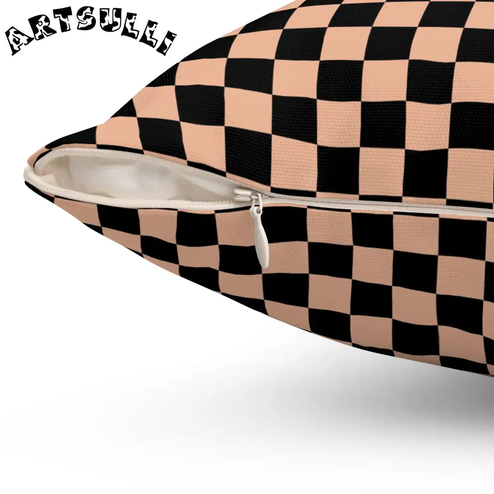 JAKKOUTTHEBXX Checkerboard II Soft Orange and Black Spun Polyester