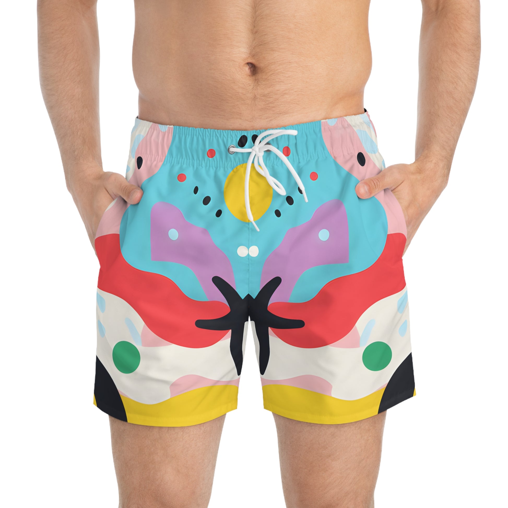 Colorful Abstract Shapes Swim Trunks (AOP), Artsulli - Art is Long, Life is Short, All Over Prints, , , , , , , 