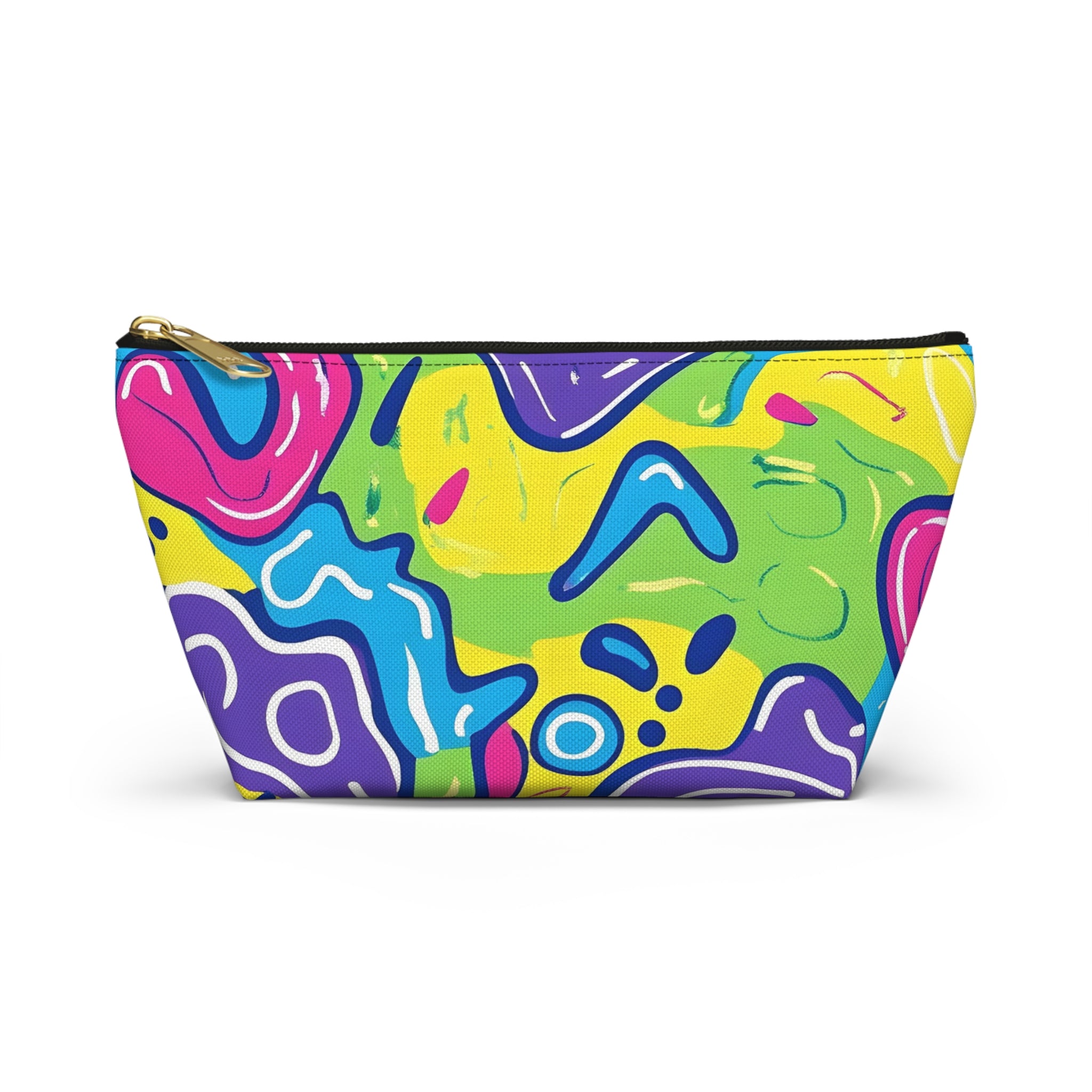 90s Trippy Slime II Accessory Pouch w T-bottom, Artsulli - Art is Long, Life is Short, Bags, Size, Small, Color, Black zipper, , , 10188112189109697527