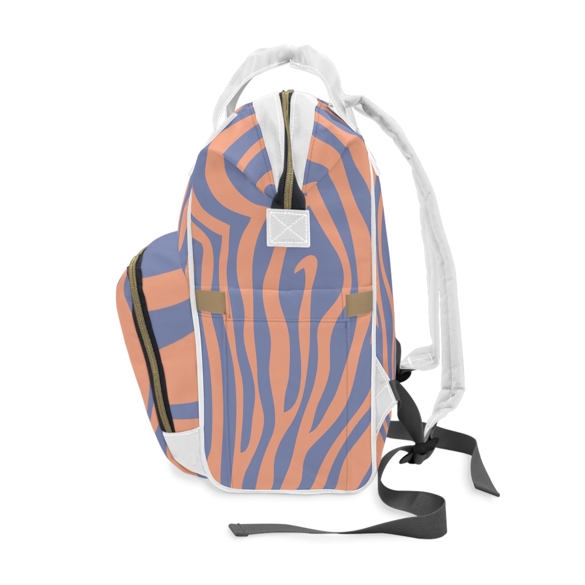 Melting Zebra Stripes Multifunctional Diaper Backpack, Artsulli - Art is Long, Life is Short, Bags, , , , , , , 