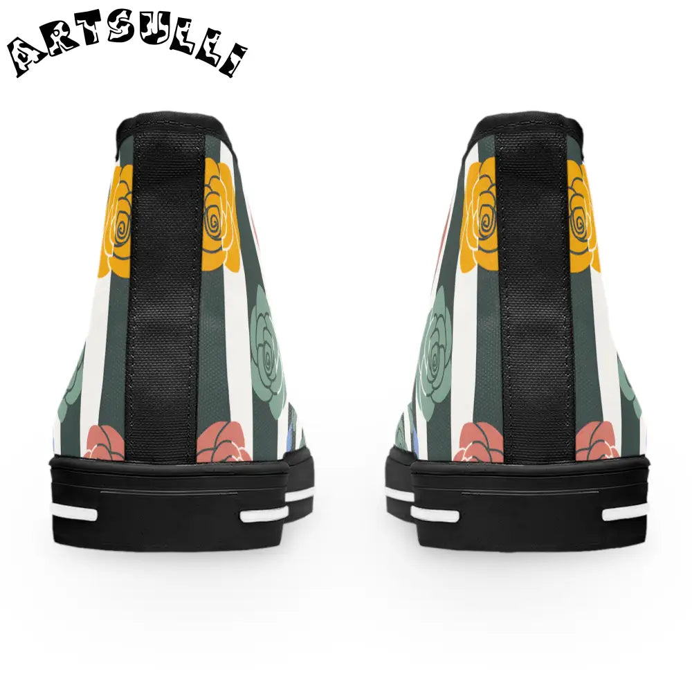 JAKKOUTTHEBXX Stripes x Roses Black and White Women’s High Top