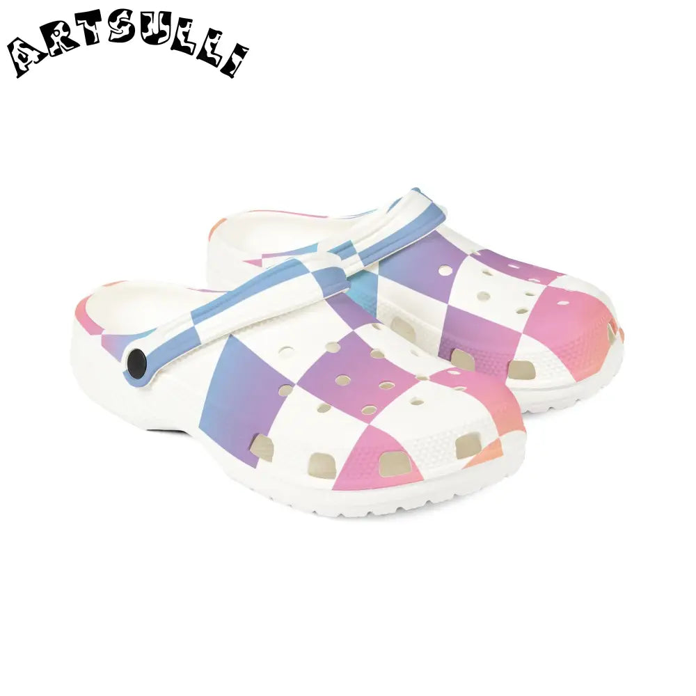 JAKKOUTTHEBXX Vaporwave Check EVA Foam Rubber Shoes (AOP)