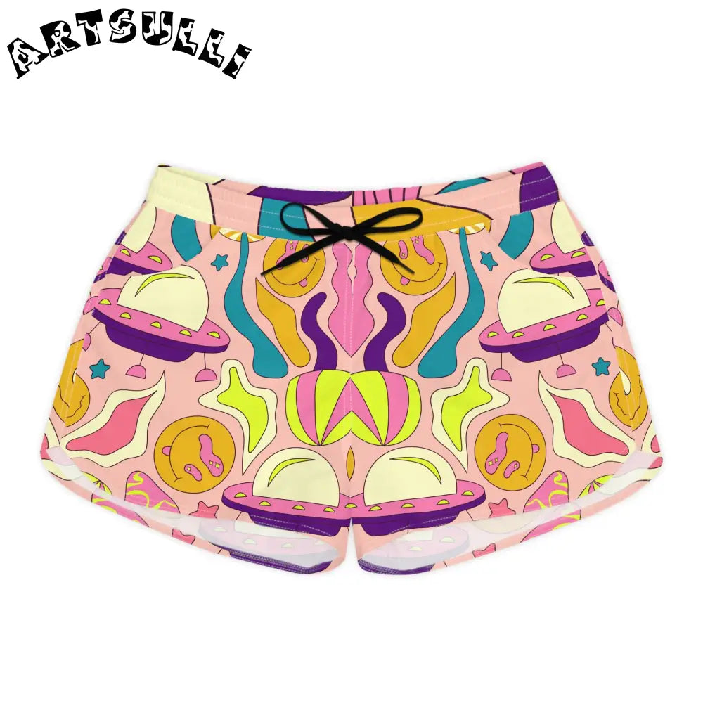 JAKKOUTTHEBXX Trippy Spaceships Women’s Casual Shorts (AOP)
