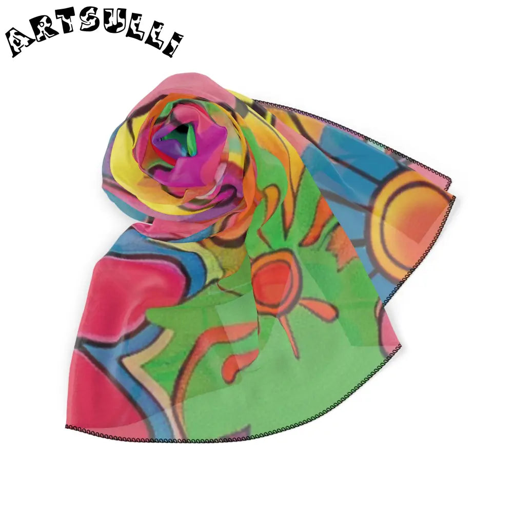 JAKKOUTTHEBXX Chromatic Daisy Dream Poly Scarf JAKKOUTTHEBXX