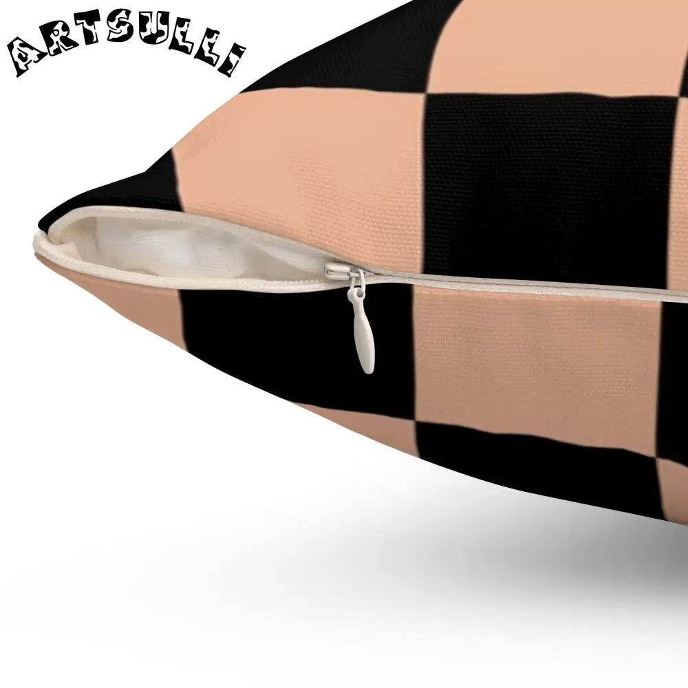 JAKKOUTTHEBXX Checkerboard Soft Orange and Black Spun Polyester