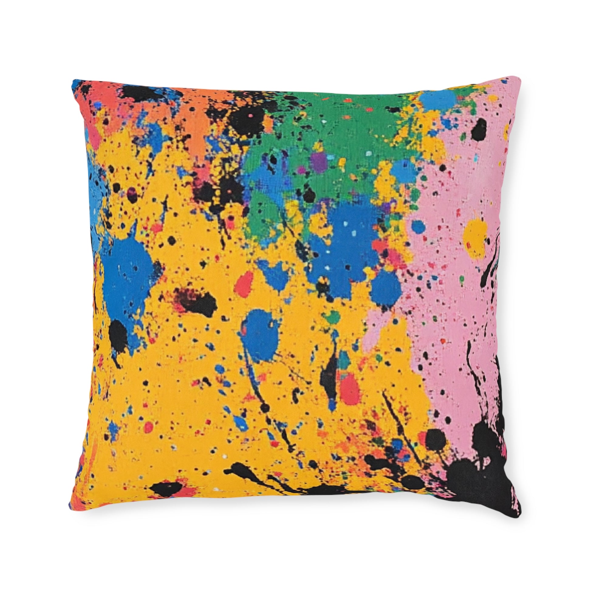The Colors Of Paint Splatter Square Pillow - Pink Back, Artsulli - Art is Long, Life is Short, Home Decor, Size, 22" × 22", , , , , 12648733349049