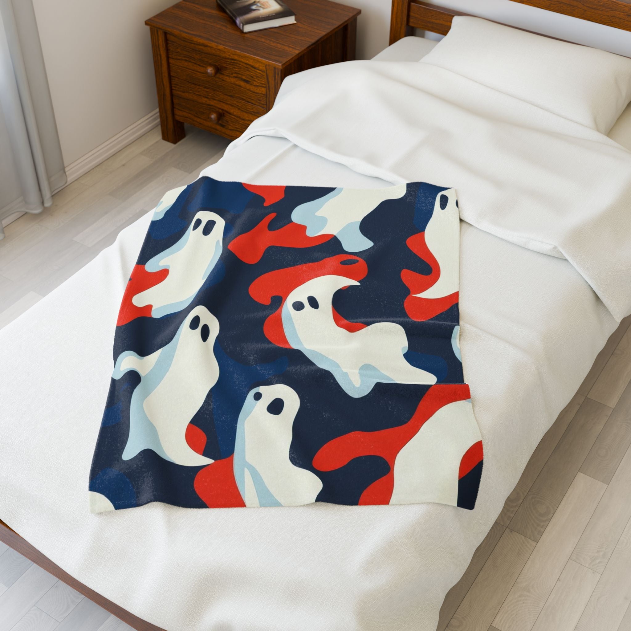 Camo Ghosts Velveteen Plush Blanket, Artsulli - Art is Long, Life is Short, All Over Prints, , , , , , , 