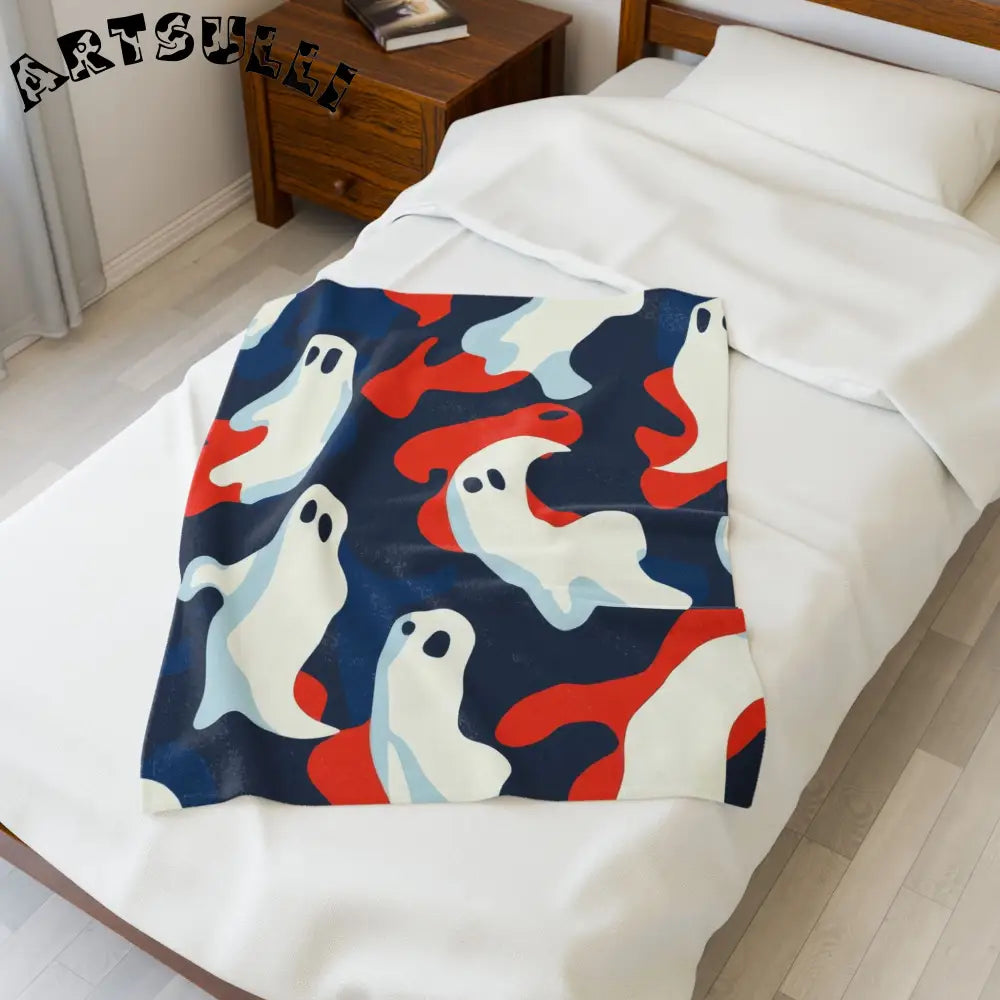 JAKKOUTTHEBXX Camo Ghosts Velveteen Plush Blanket JAKKOUTTHEBXX
