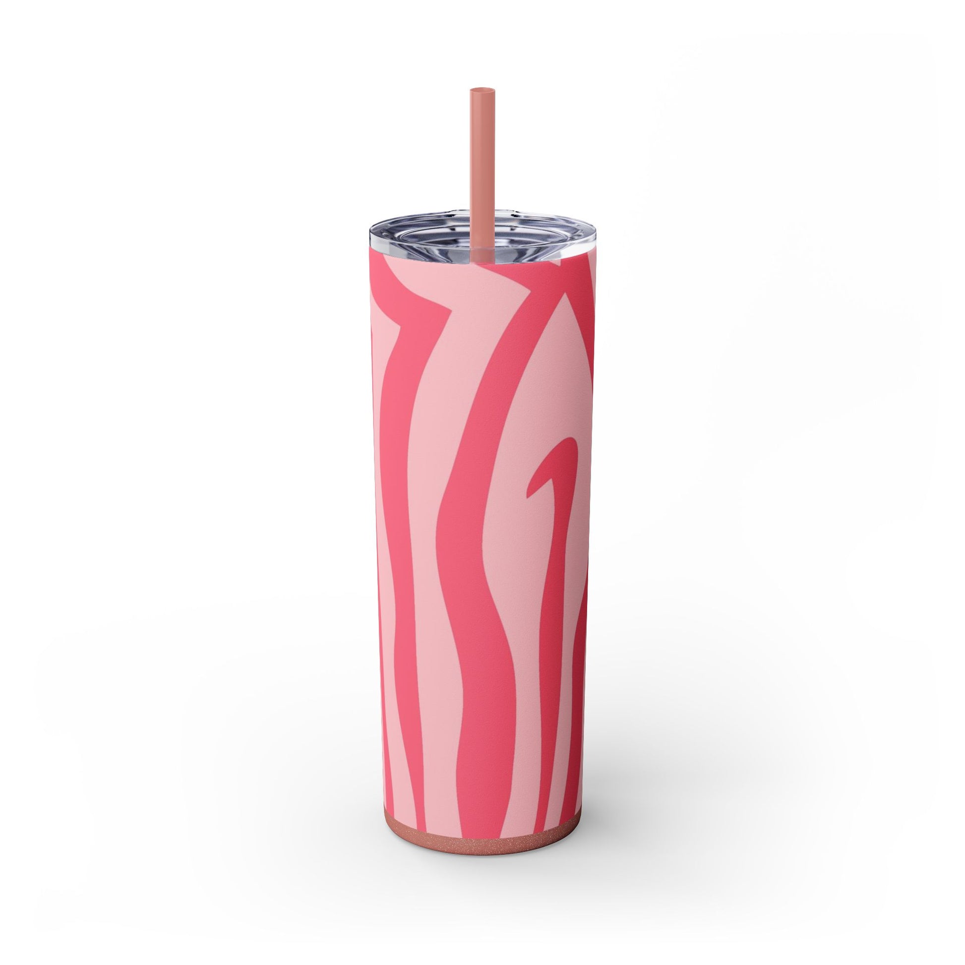 Nagels Pink Zebra Skinny Tumbler with Straw, 20oz, Artsulli - Art is Long, Life is Short, Mug, Finish, Glossy, Color, Glitter Dusty Rose, Size, 20oz, 84097527214753