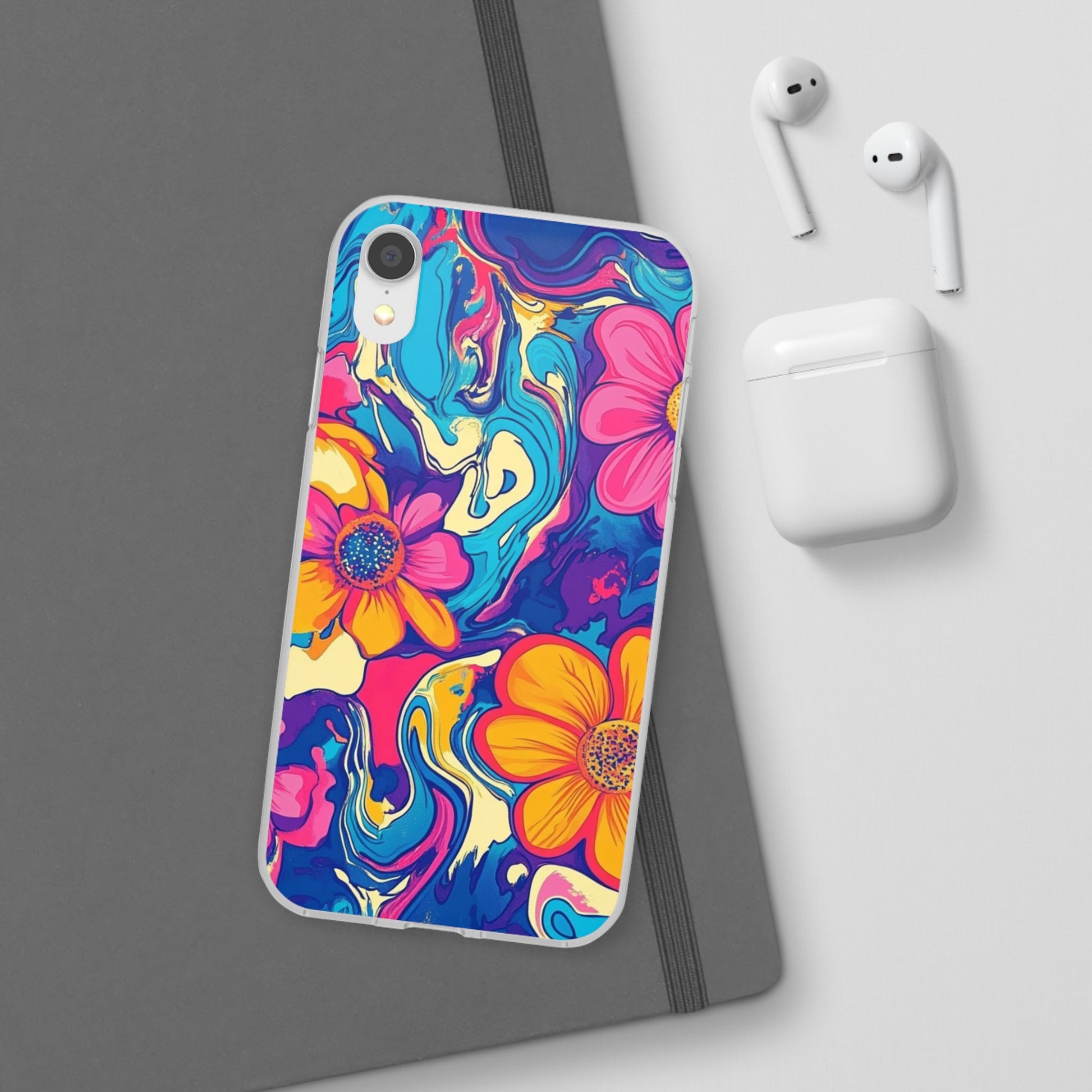 Vibrant Psychedelic Floral Flexi Case, Artsulli - Art is Long, Life is Short, Phone Case, , , , , , , 