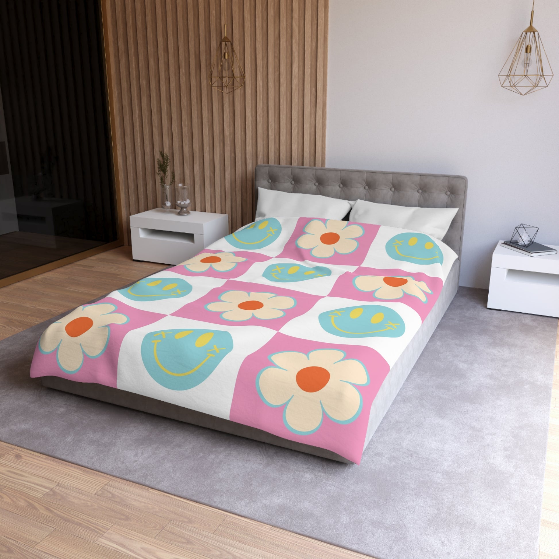 Madotsukis Grin Bloom Microfiber Duvet Cover, Artsulli - Art is Long, Life is Short, Home Decor, , , , , , , 