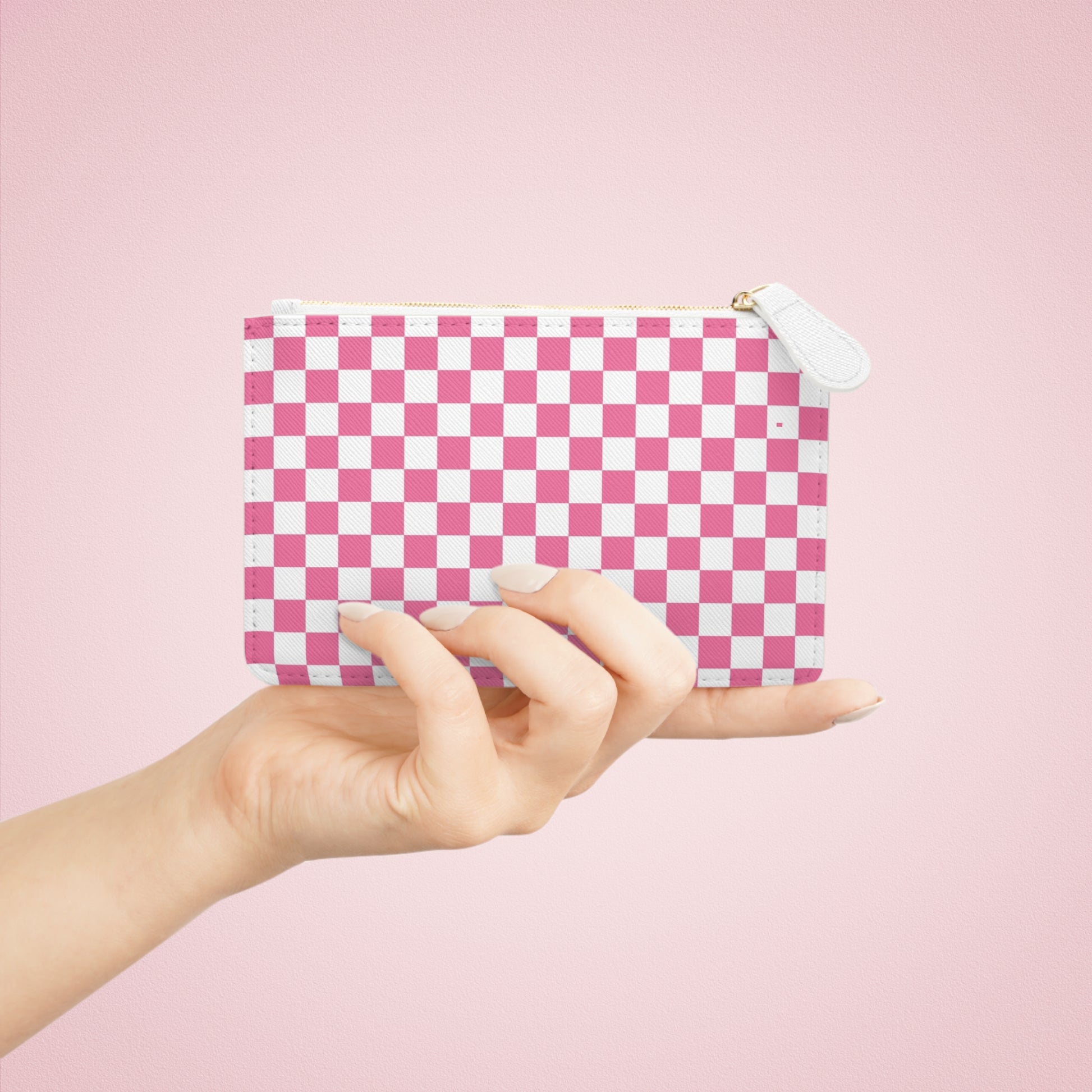 Yuyushiki Pink Check Mini Clutch Bag, Artsulli - Art is Long, Life is Short, Bags, , , , , , , 