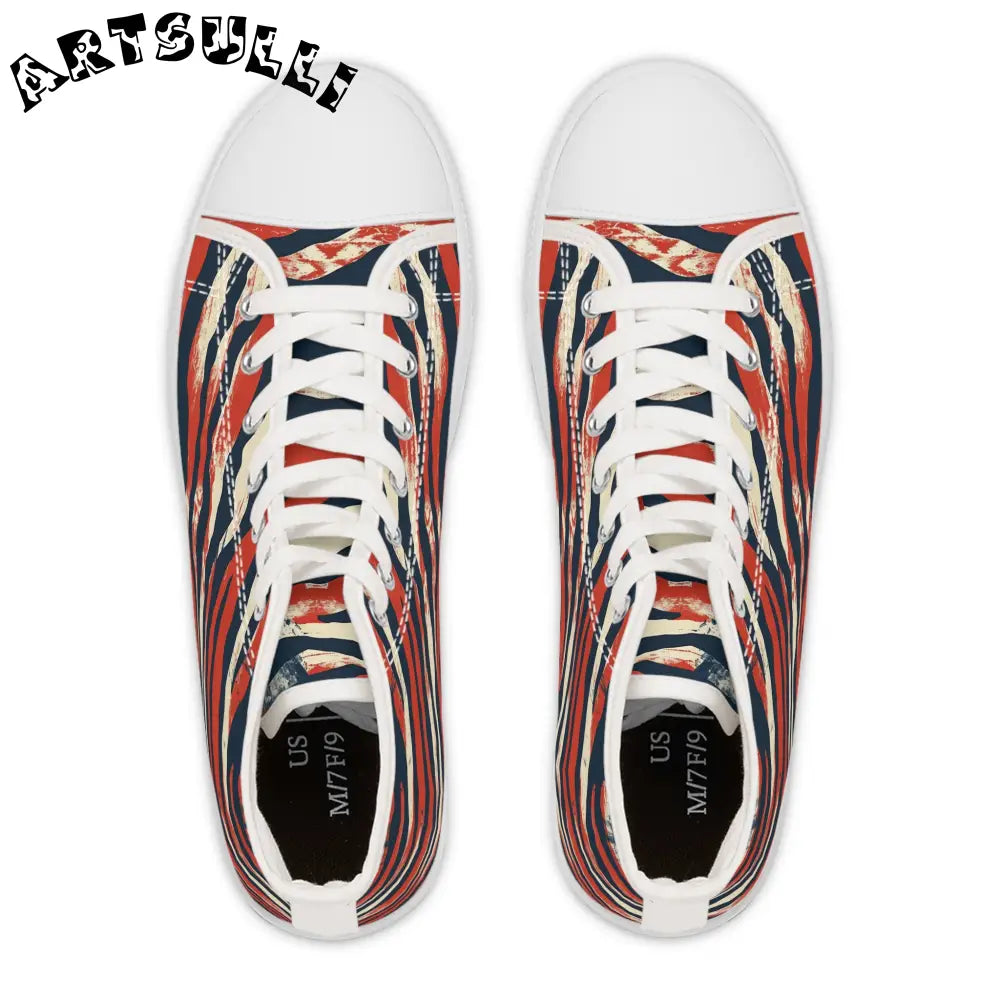 JAKKOUTTHEBXX Capricious Tiger Wave Women’s High Top Sneakers