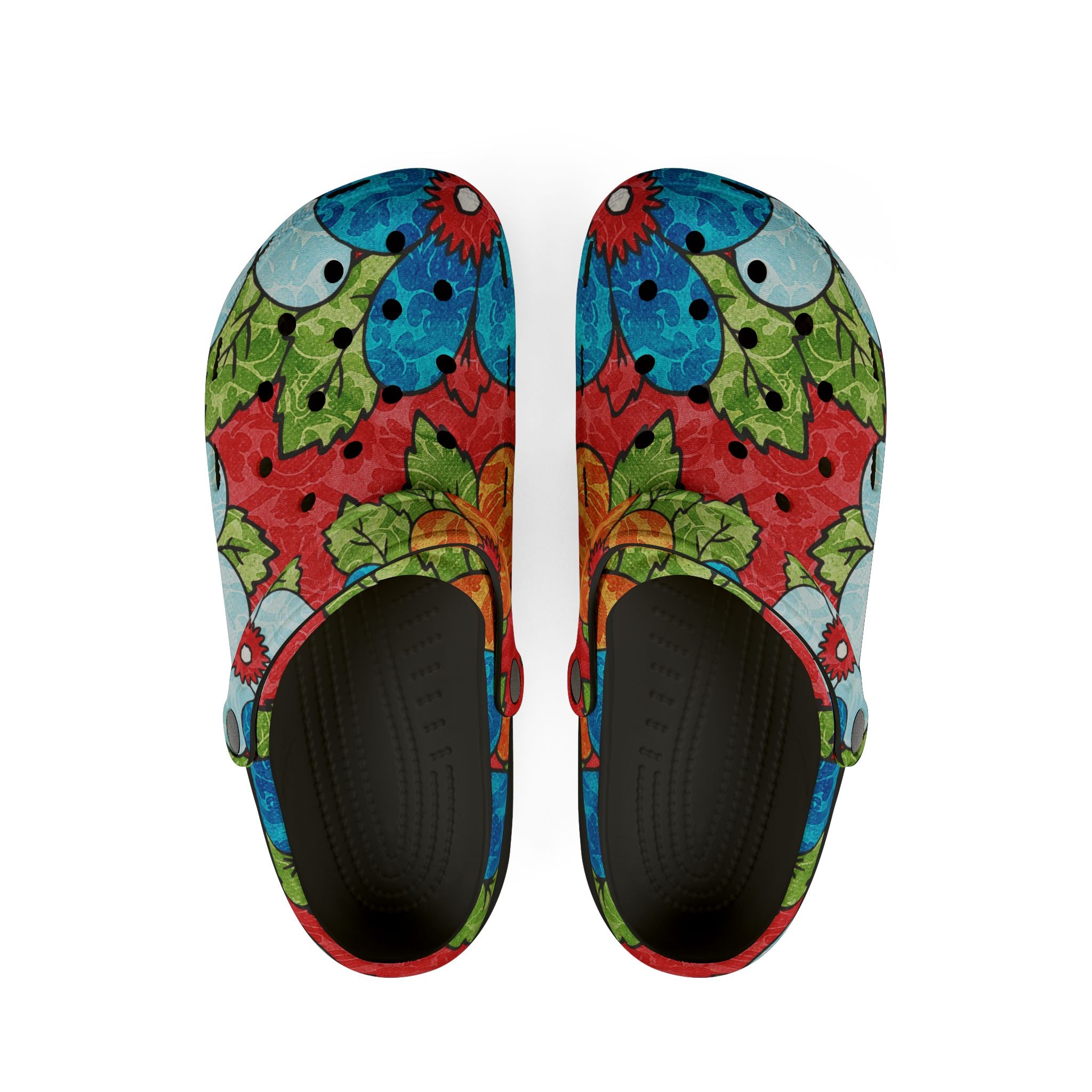 Groovy Red Floral Kl EVA Foam Rubber Shoes (AOP), Artsulli - Art is Long, Life is Short, Shoes, Size, US 6 (Women's), Color, Black, , , 11001183856522215295